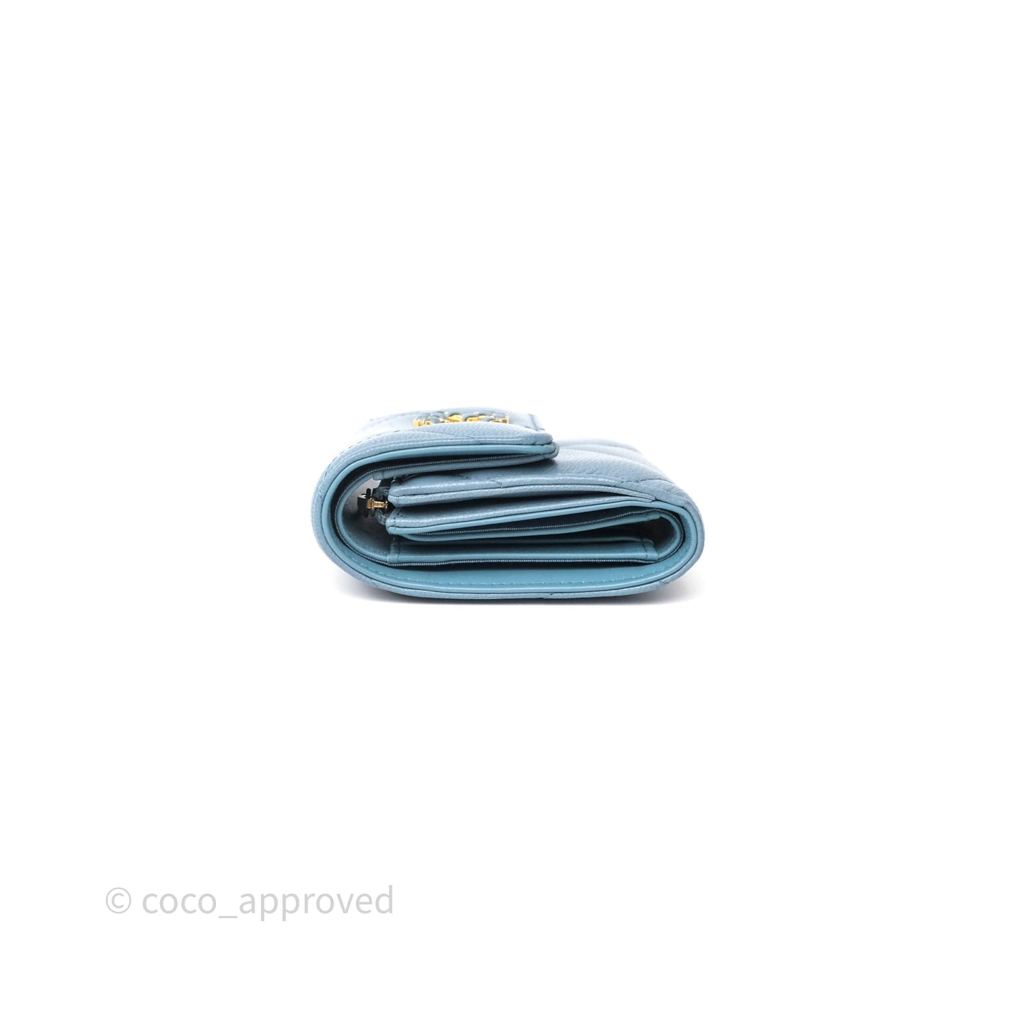 Chanel 19 Short Flap Wallet Cloud Blue Lambskin