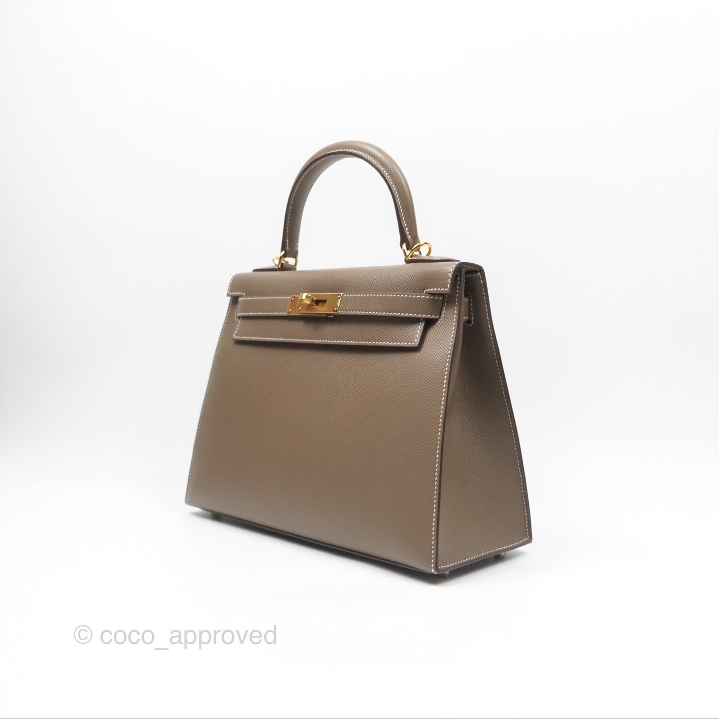 Hermès Kelly Sellier 28 Etoupe 18 Epsom Gold Hardware