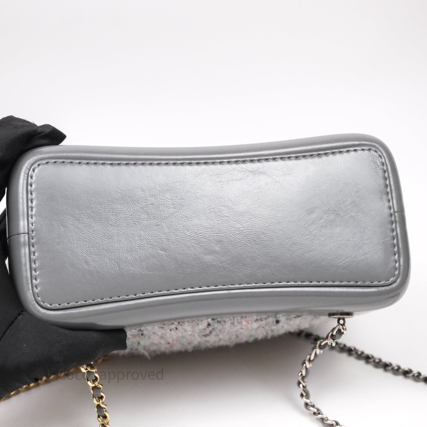 Chanel Gabrielle Small Backpack Grey Tweed Aged Calfskin