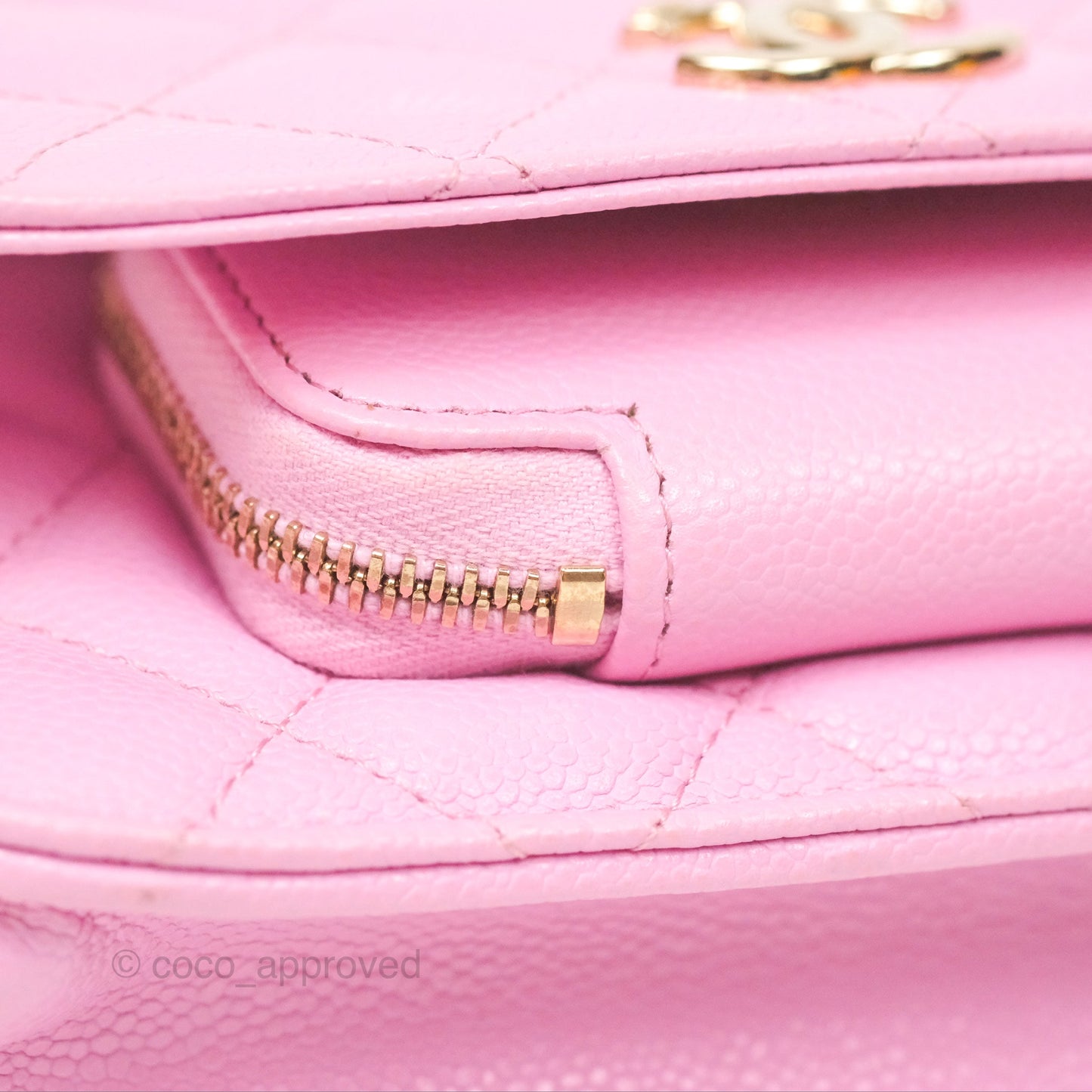 Chanel Business Affinity Clutch With Chain Pink Caviar Gold Hardware