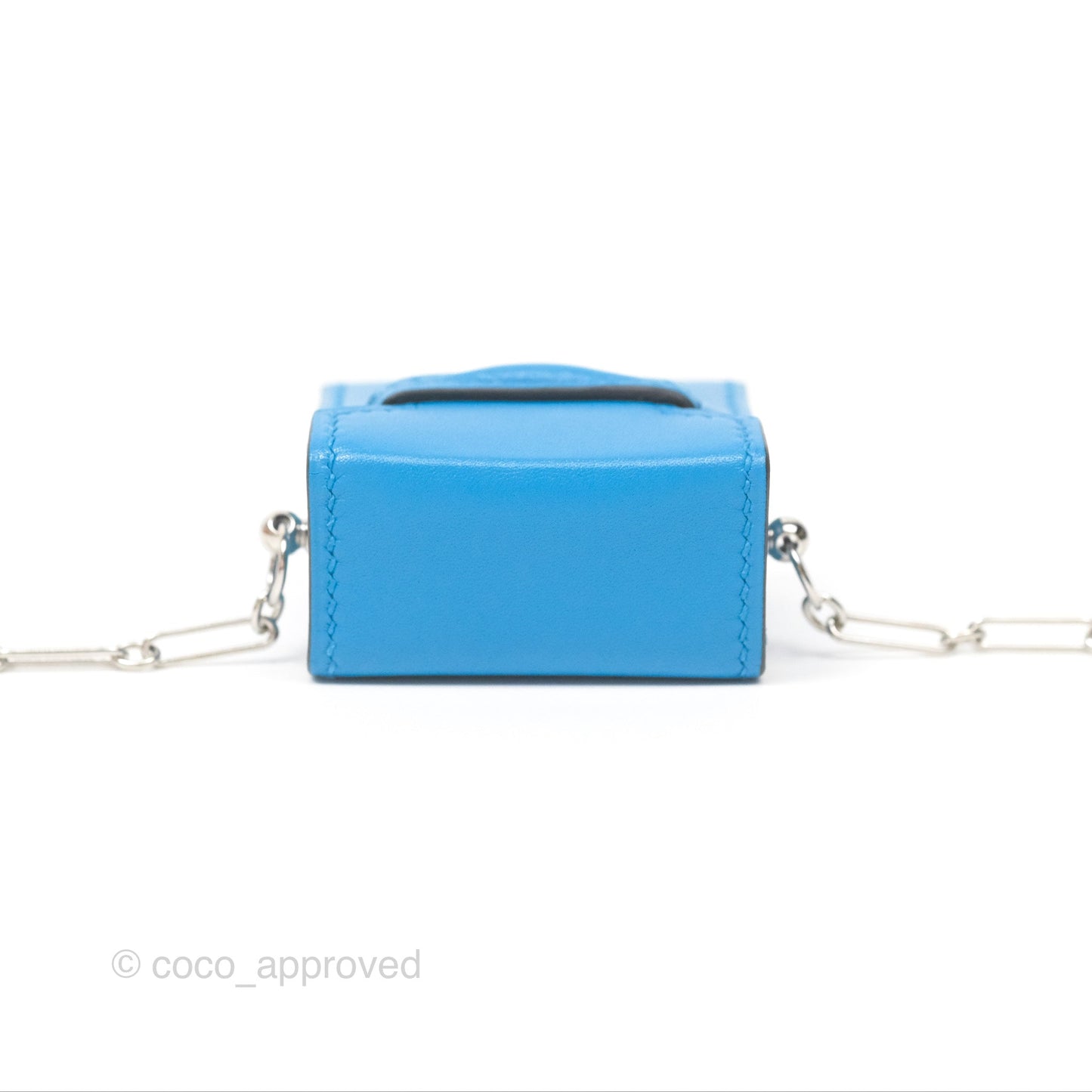 Hermes Micro Paperclip Chain Bag Blue