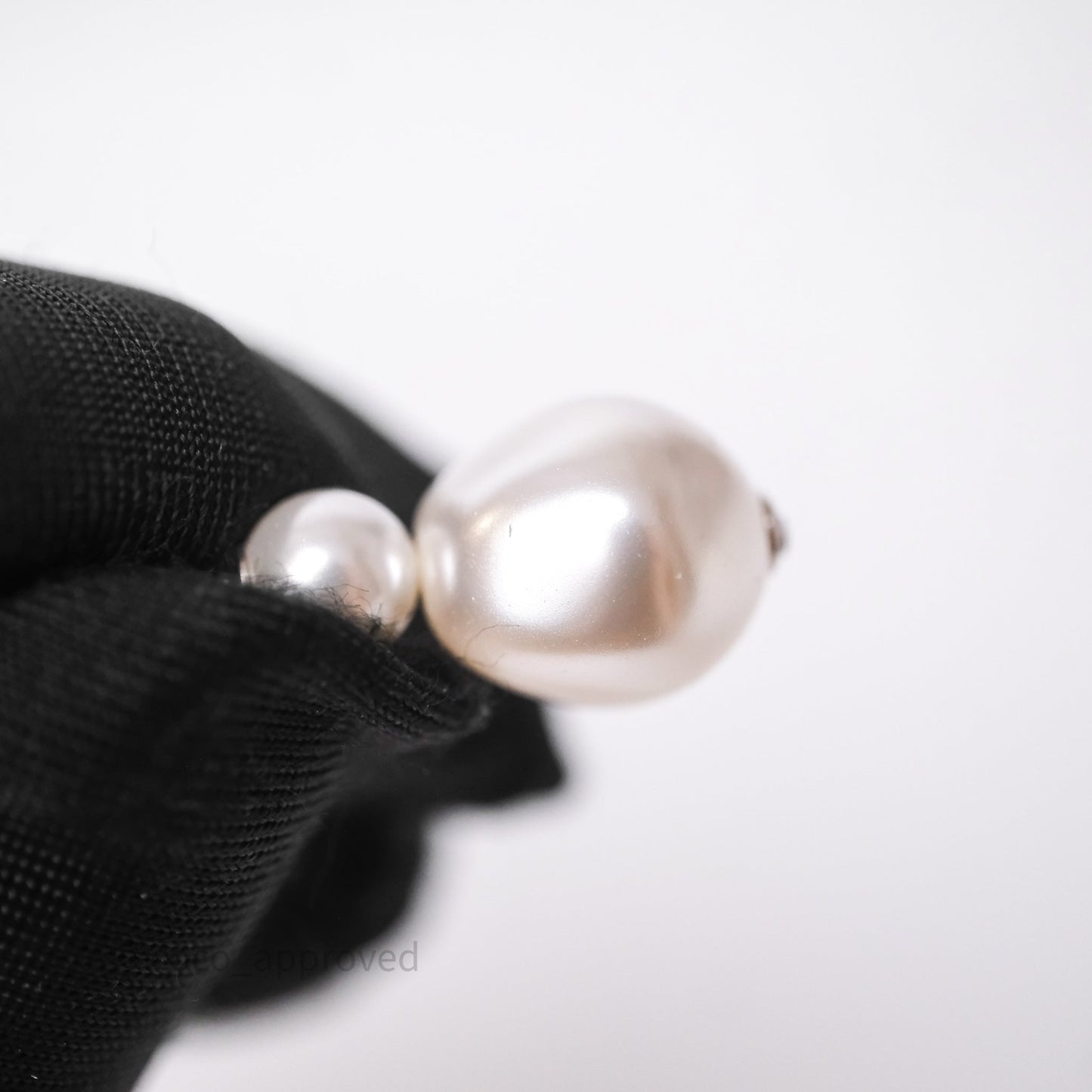 Chanel Drop CC Pearls Earrings Silver Tone 26S