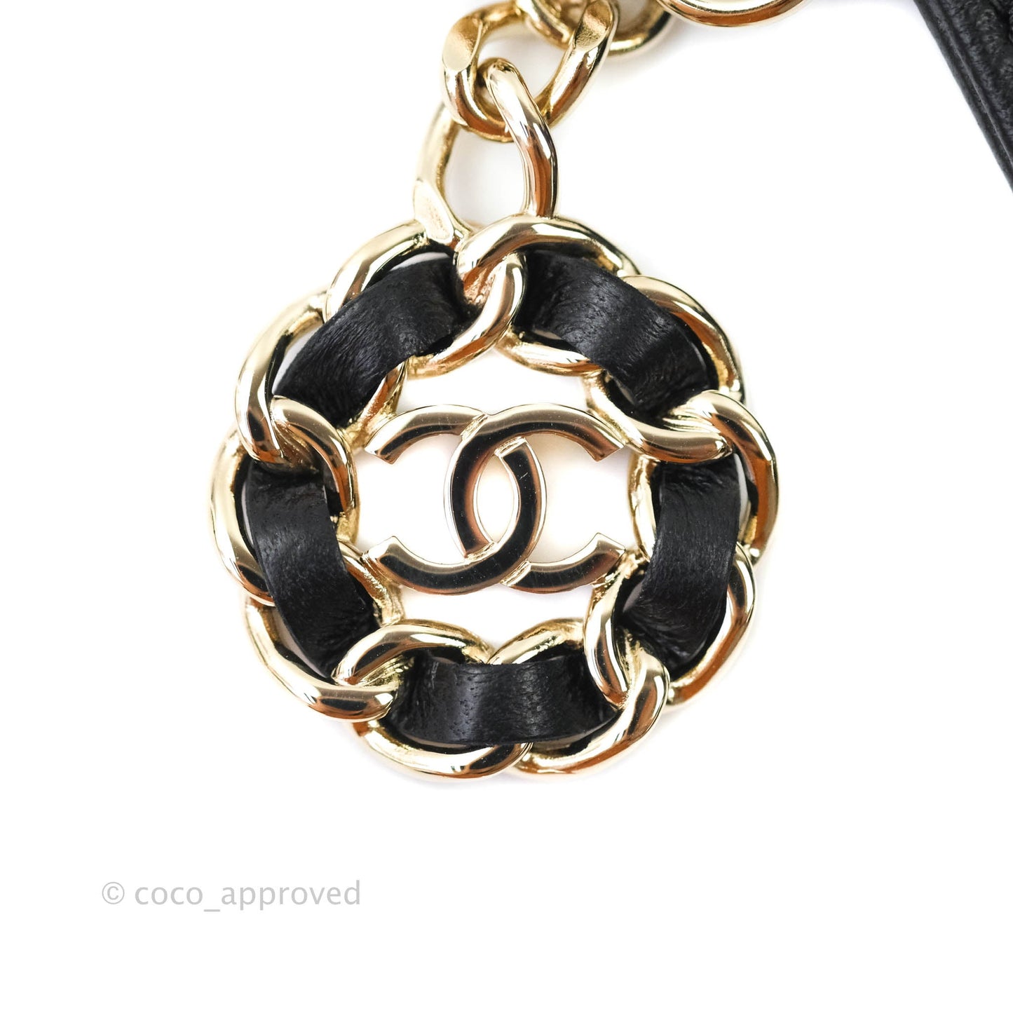 Chanel Quilted Chain Infinity Card Holder Black Lambskin Gold Hardware