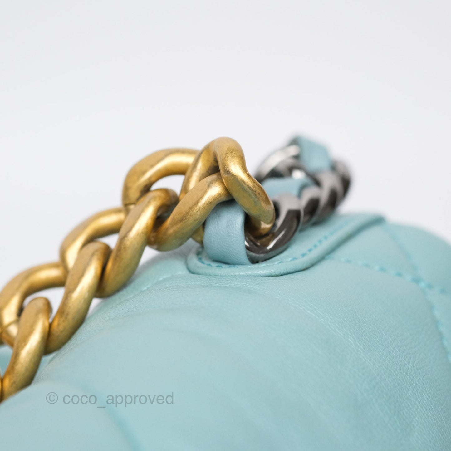Chanel 19 Small Tiffany Blue Mixed Hardware