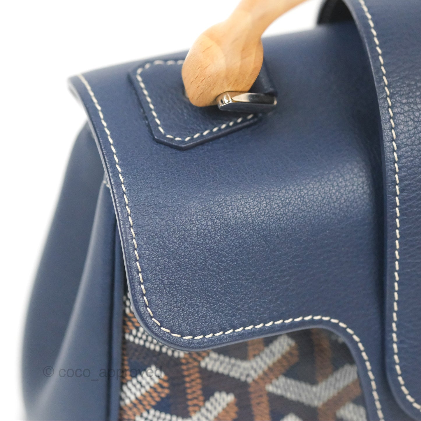 Goyard Saïgon Mini Bag Navy Goyardine Canvas/Chevroches Calfskin