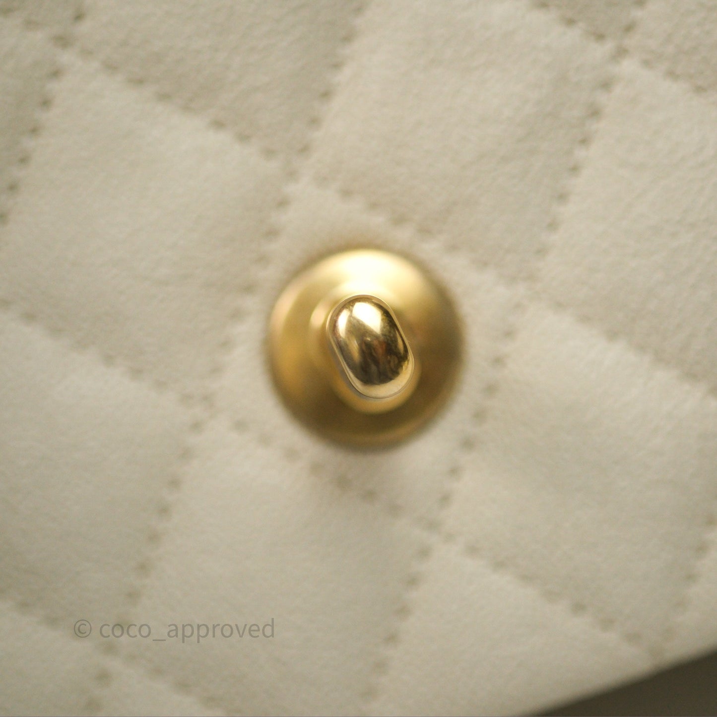 Chanel Top Handle Mini Rectangular Flap Ivory Caviar Aged Gold Hardware