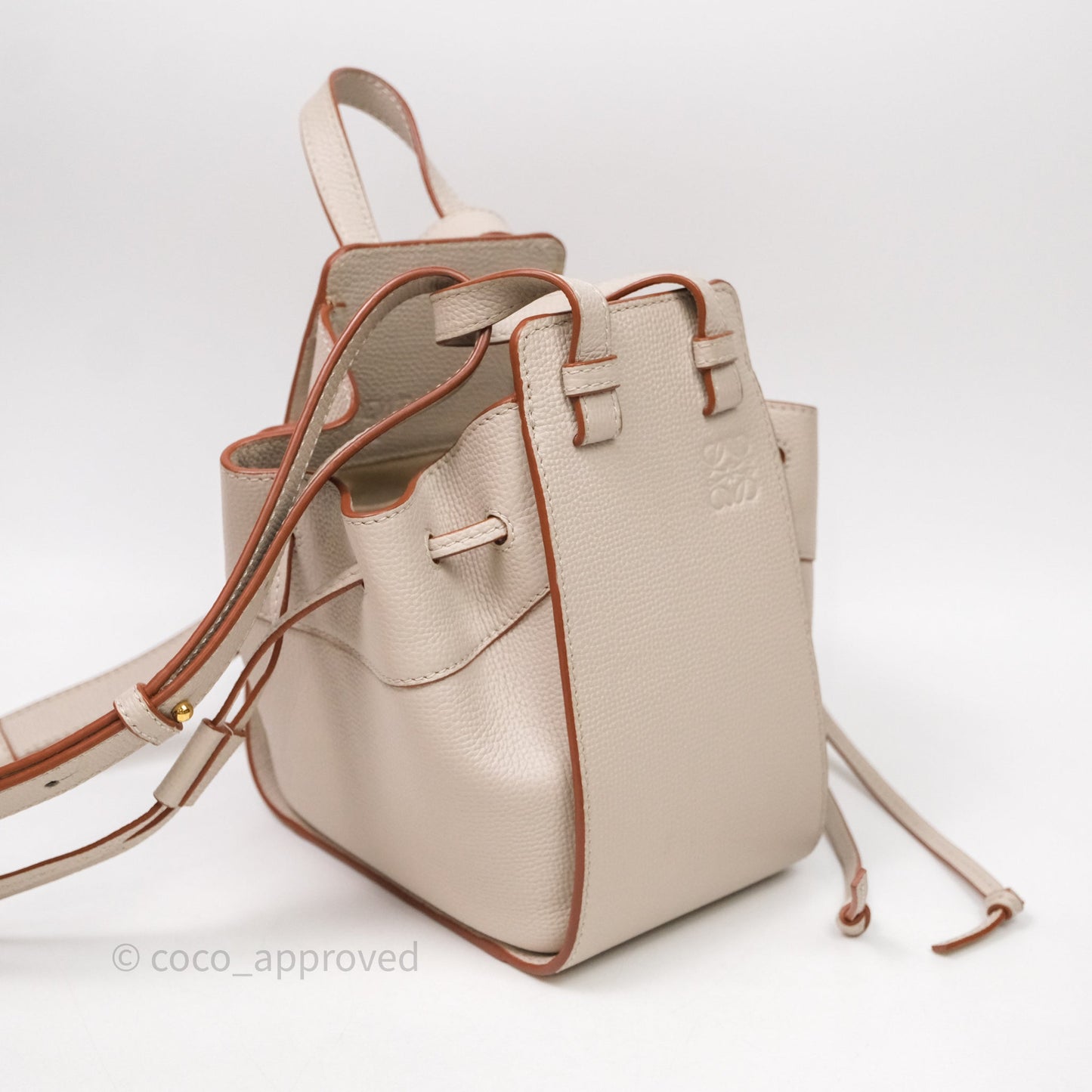 Loewe Mini Hammock Drawstring Light Ghost Calfskin