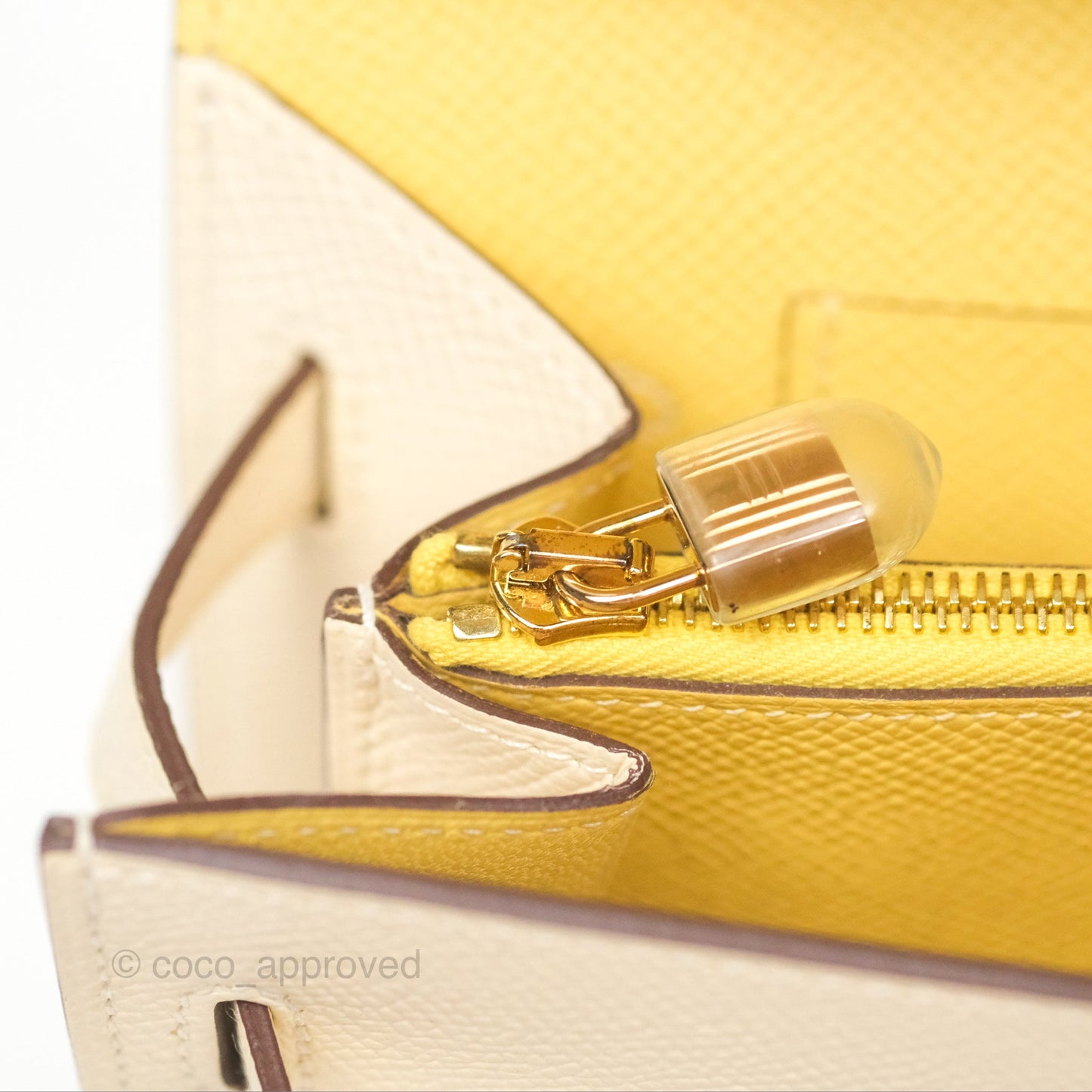 Hermès Kelly To Go Wallet Epsom Nata I2/ Jaune Poussin Gold Hardware