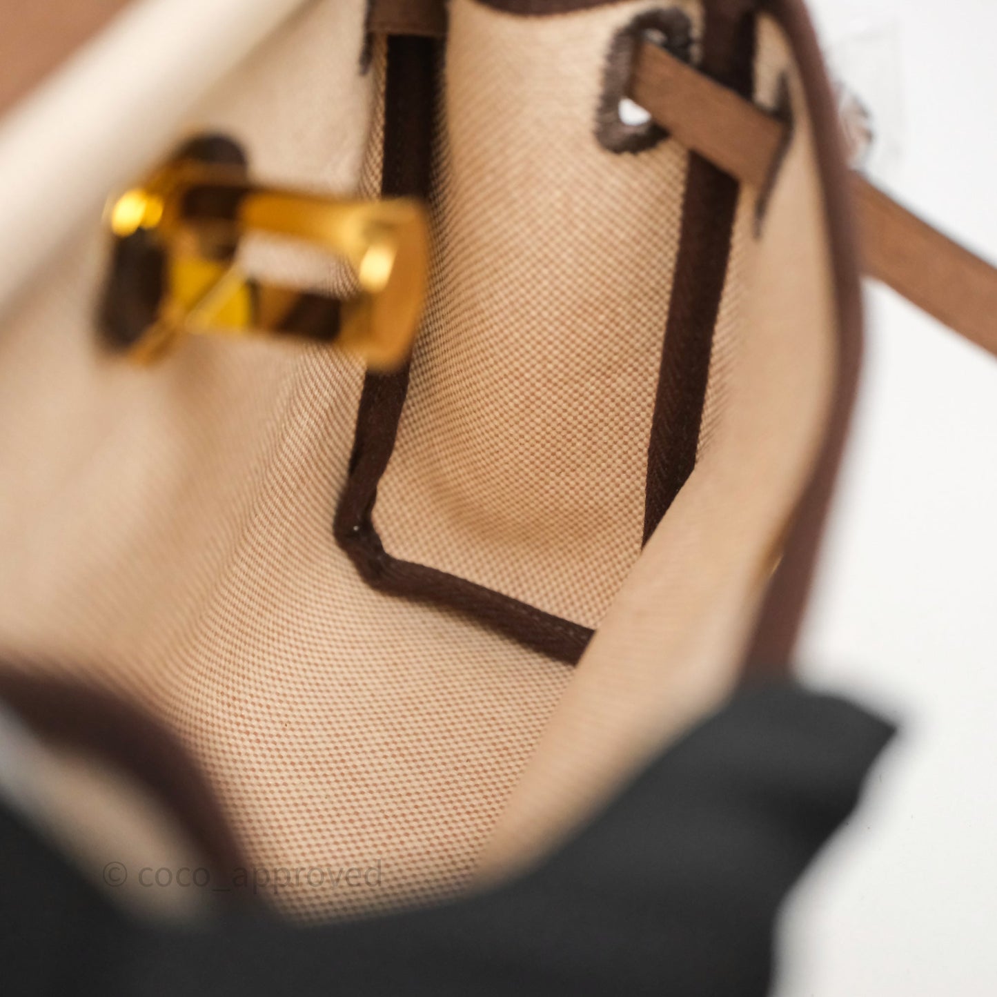 Hermès Herbag Zip 20 Mini Ecru Beige 14/ Ebene 46 Canvas Gold Hardware