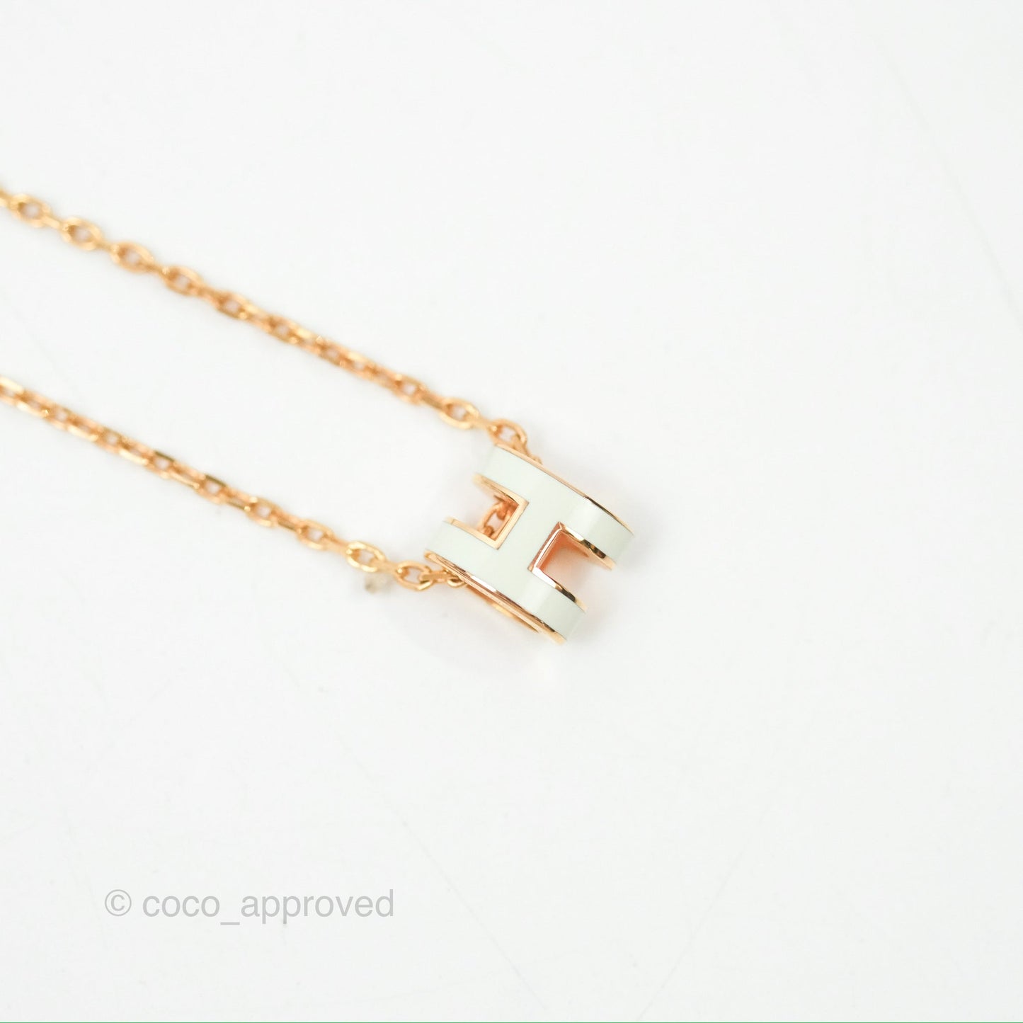 Hermès Mini Pop H Pendant Necklace Vert Fizz Rose Gold Hardware