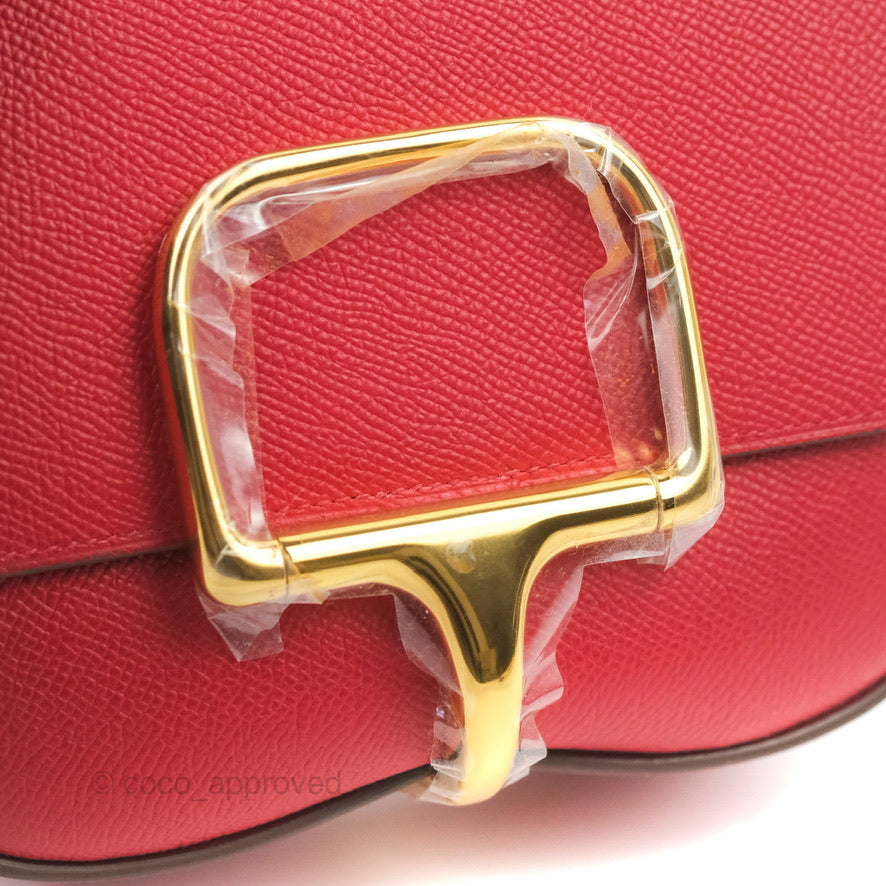 Hermès Della Cavalleria Mini Bag Rouge Piment Epsom Gold Hardware