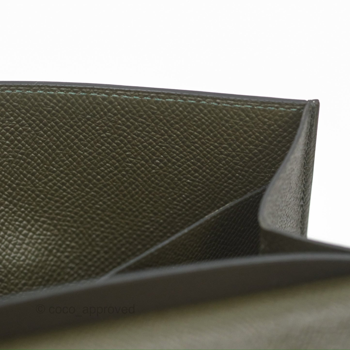 Hermès Clic 16 Wallet On Chain Vert De Gris Epsom Gold Hardware