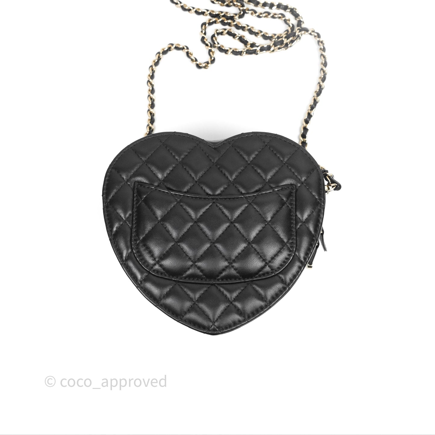 Chanel Large Heart Bag Black Lambskin Gold Hardware 22S