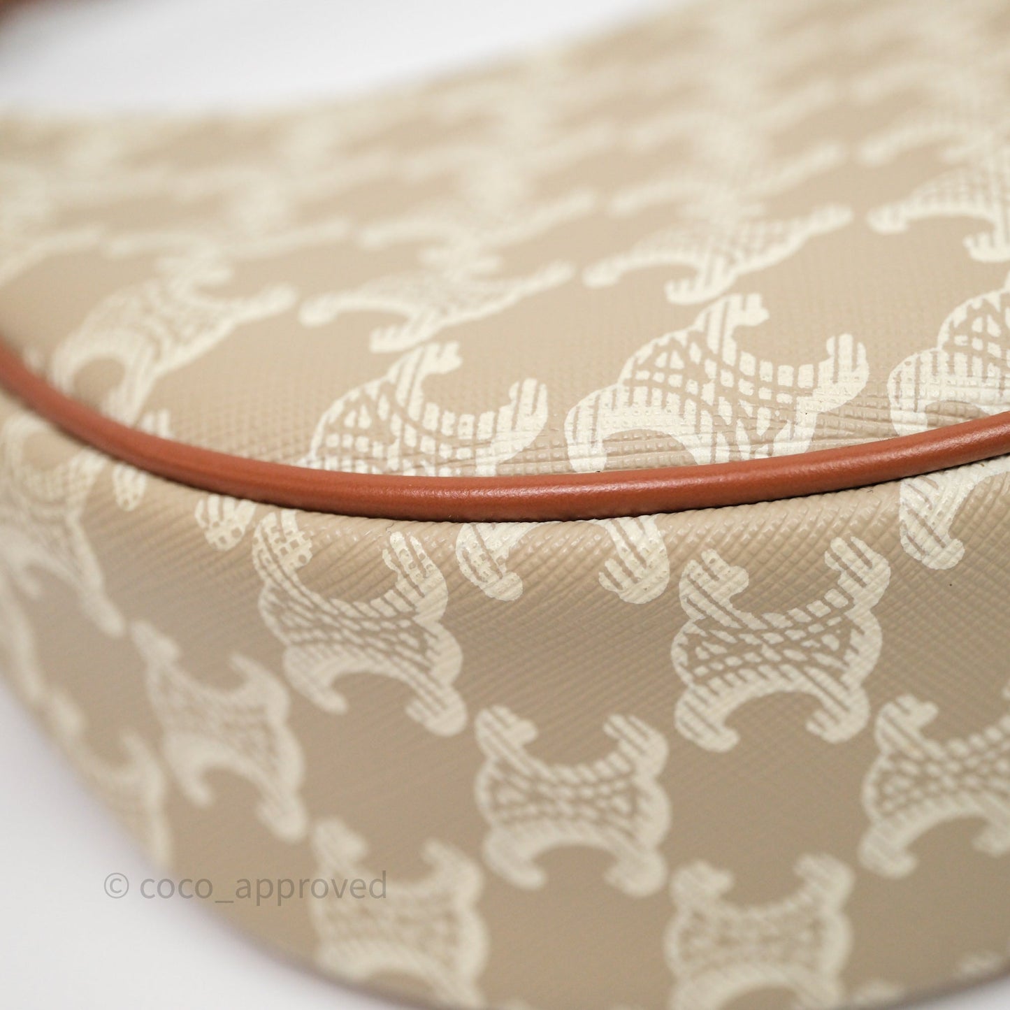 Celine Ava Bag In Triomphe Canvas Calfskin Grege