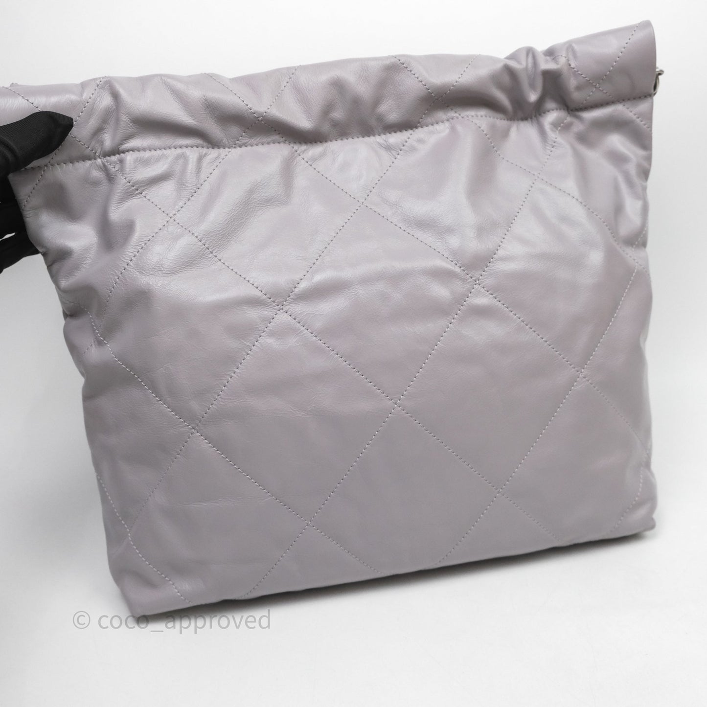 Chanel 22 Small Grey Aged Calfskin Matte Silver Hardware