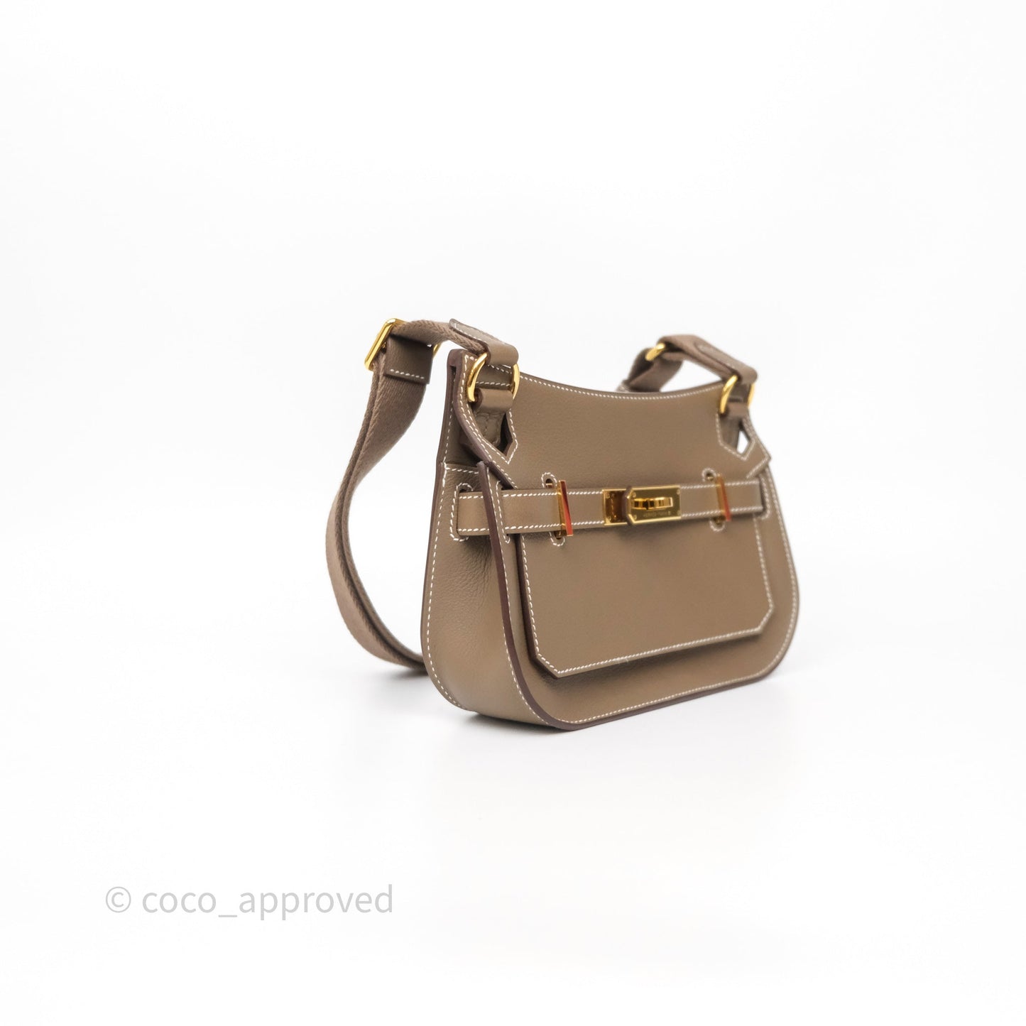 Hermès Mini Jypsiere Etoupe 18 Evercolor Gold Hardware