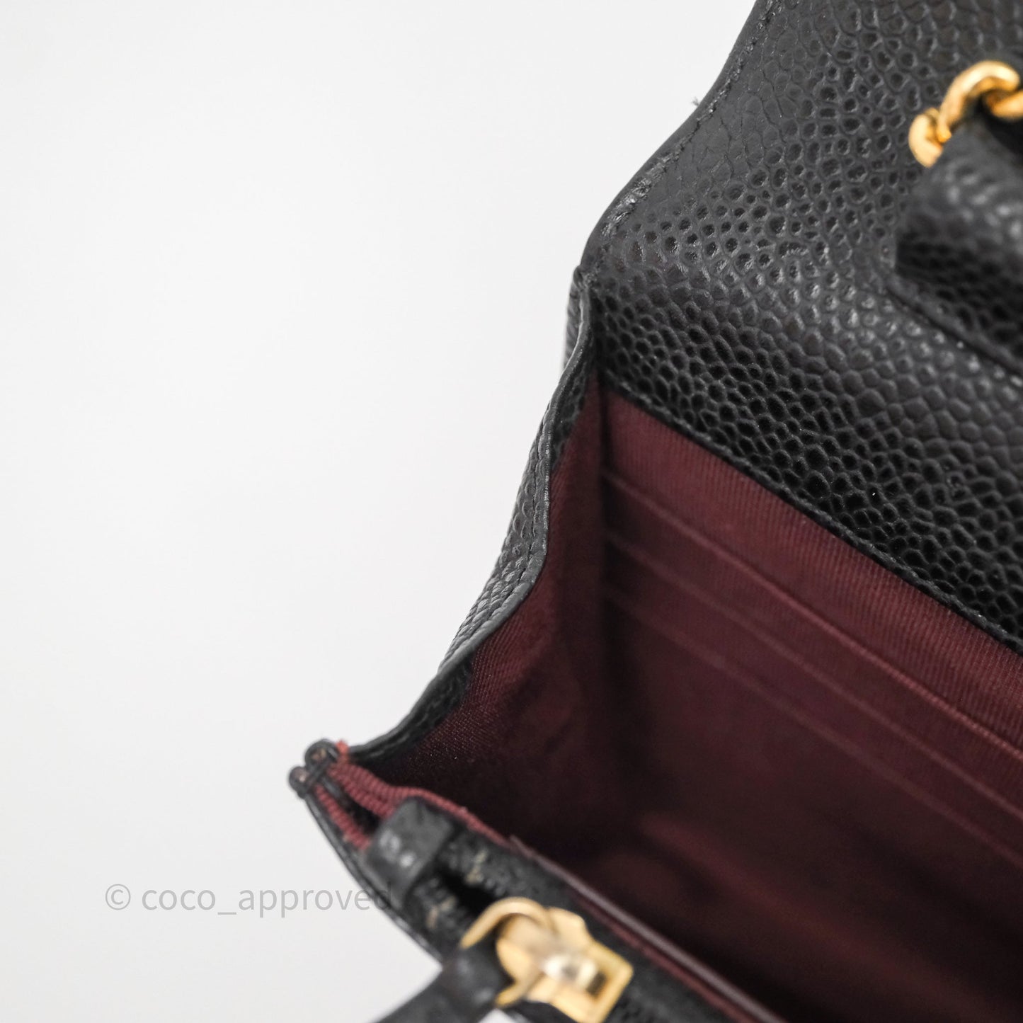 Chanel Quilted WOC Black Caviar Gold Hardware