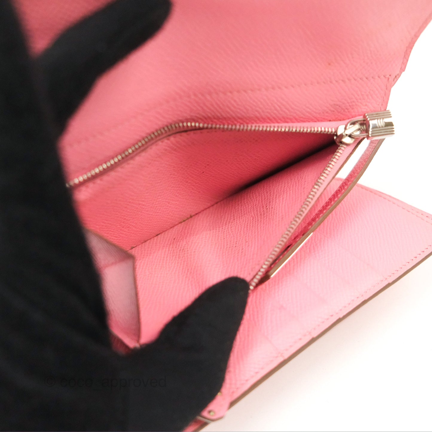 Hermès Small Kelly Wallet Rose Confetti Epsom Palladium Hardware
