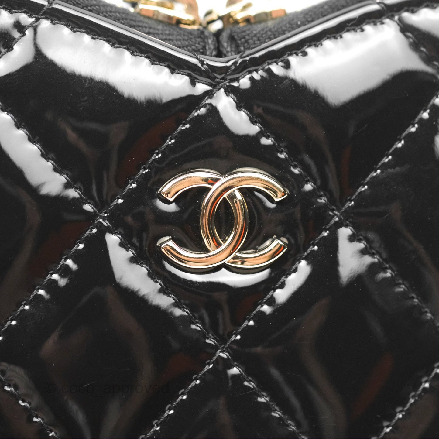Chanel Heart Clutch with Chain with Coin Purse Black White Patent