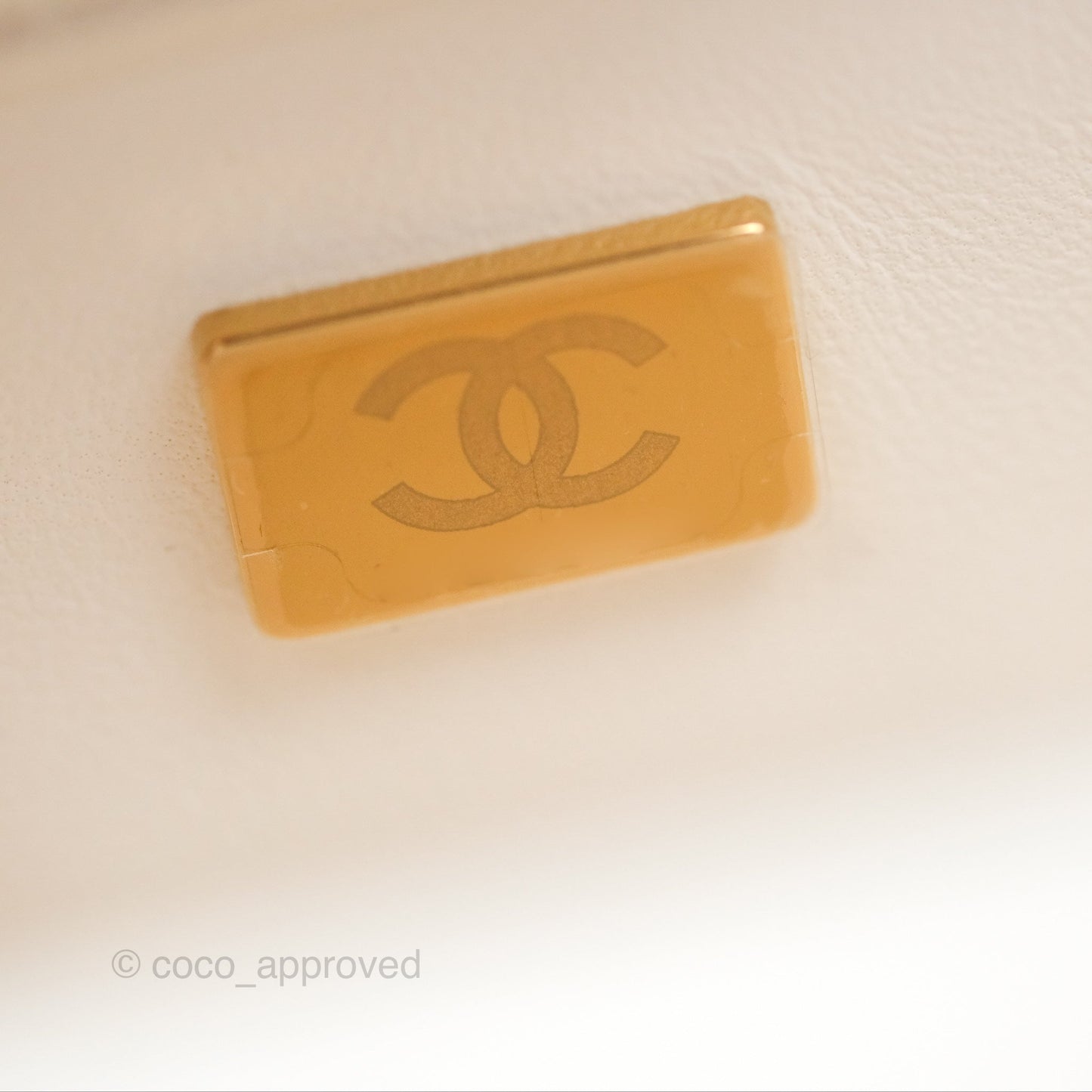 Chanel Mini Flap Bag Heart Adjustable Chain White Caviar Aged Gold Hardware