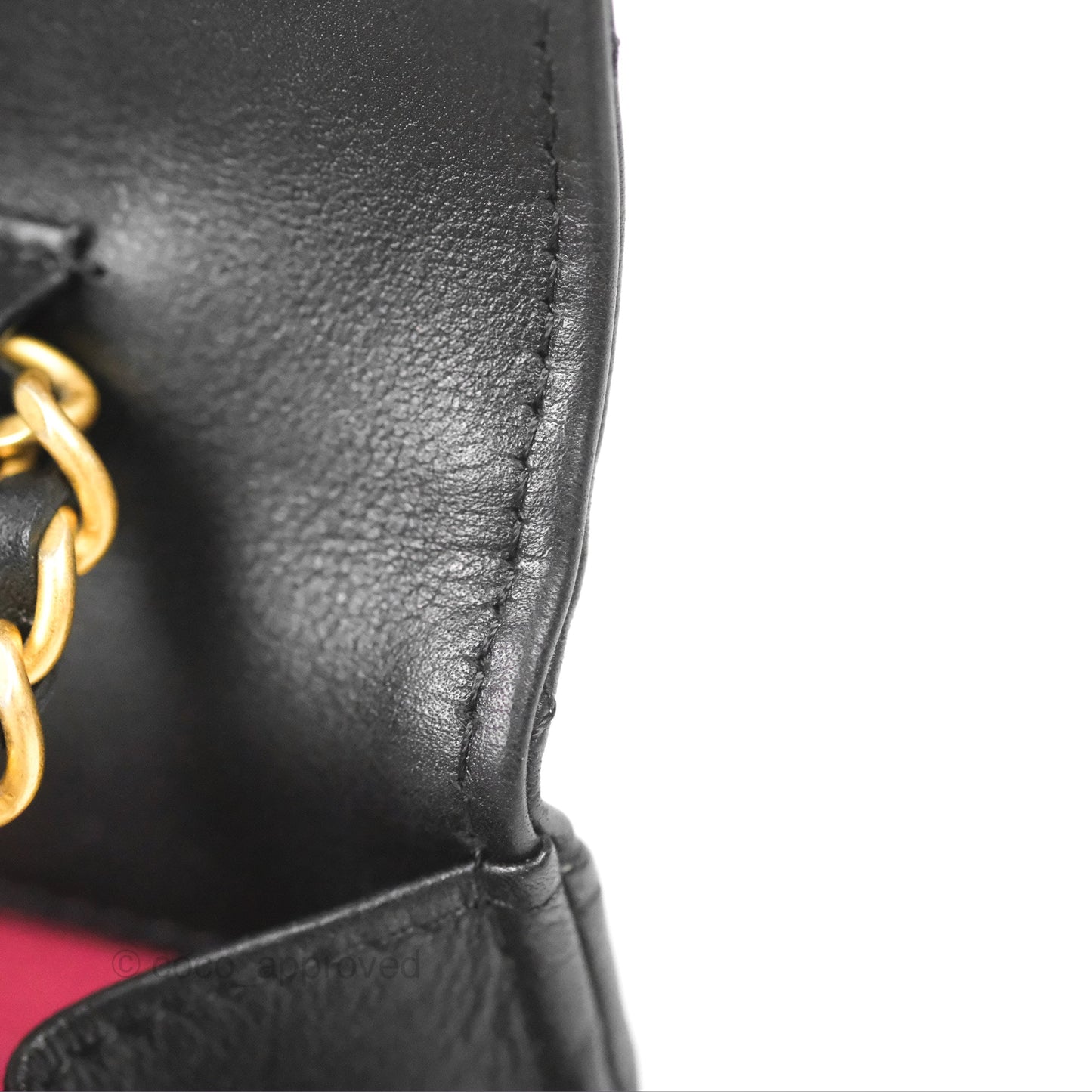 Chanel Logo Enchained Wallet On Chain WOC Black Calfskin Gold Hardware