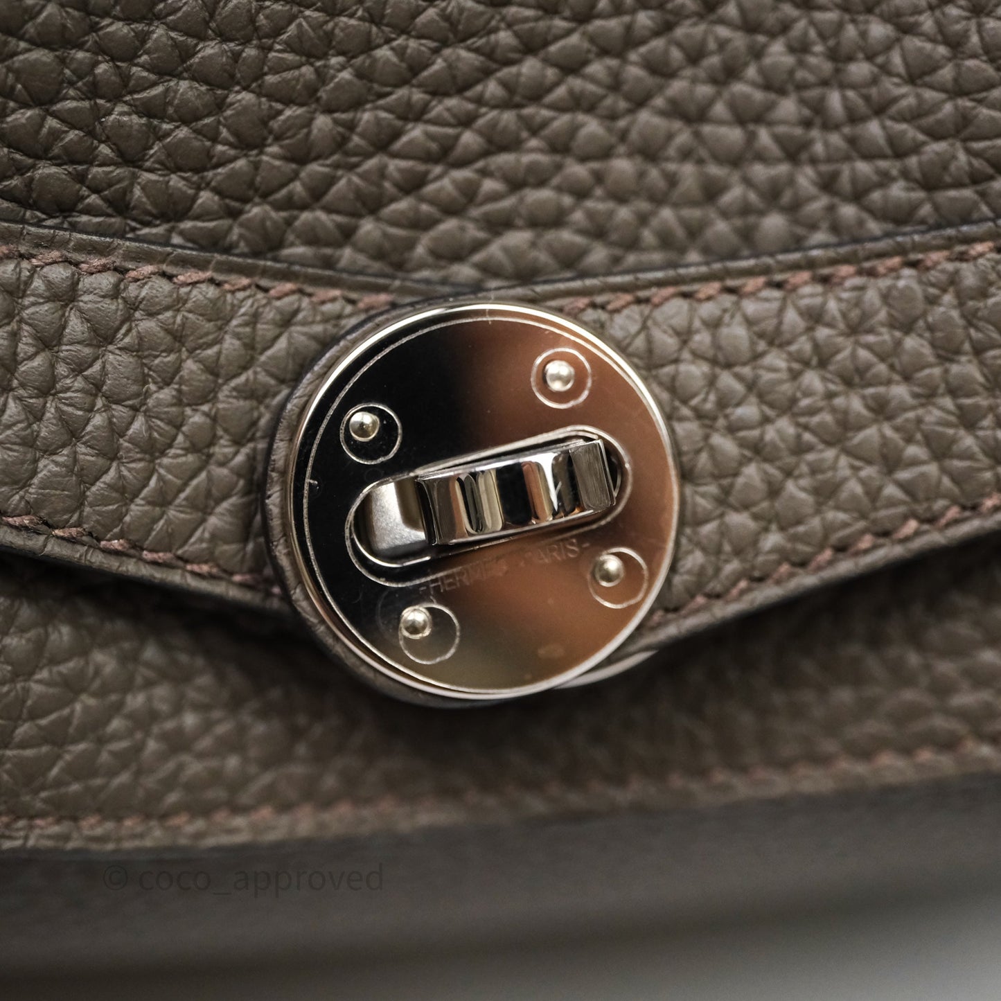 Hermès Lindy 30 Etain 8F Clemence Palladium Hardware
