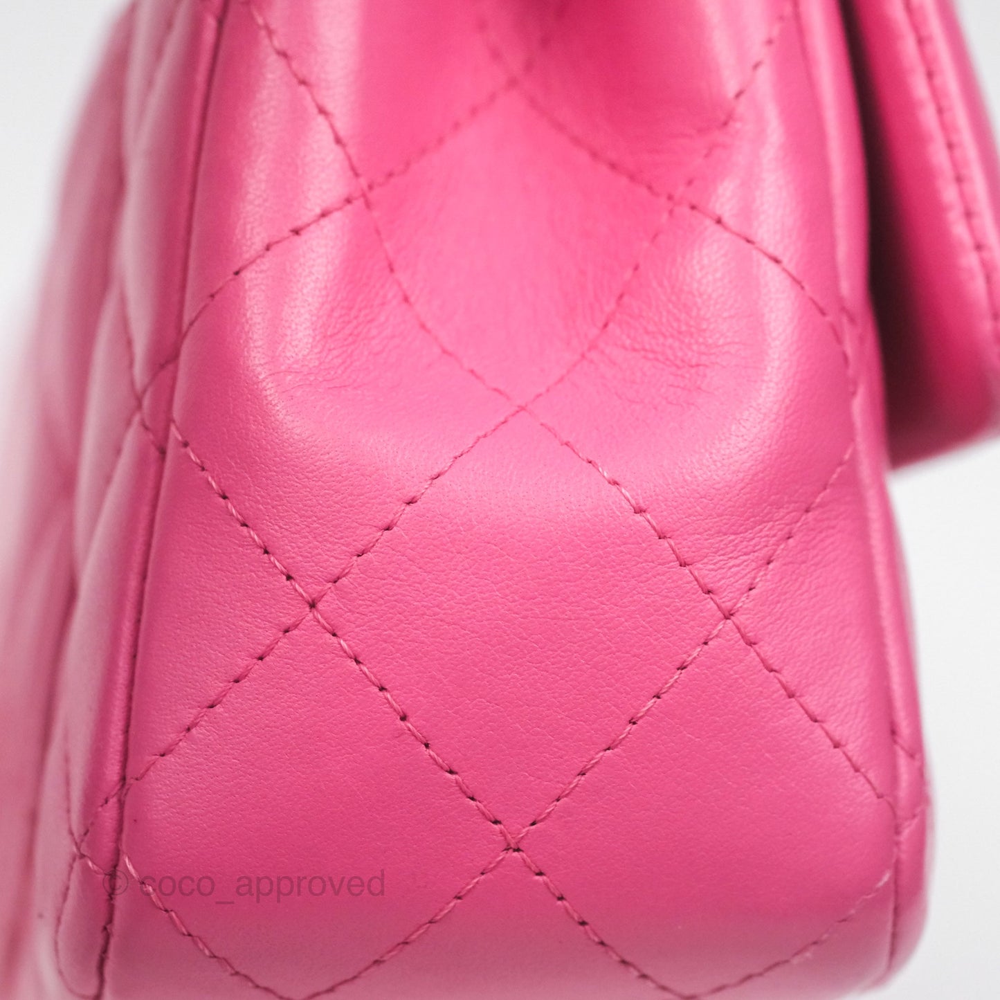 Chanel Quilted Mini Rectangular Flap Pink Lambskin Silver Hardware