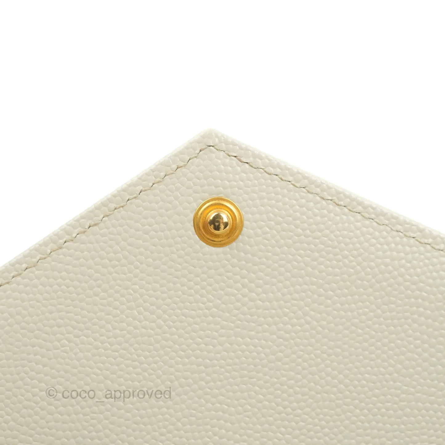 Saint Laurent Envelope Wallet On Chain Grained Leather Crema Soft Gold Hardware