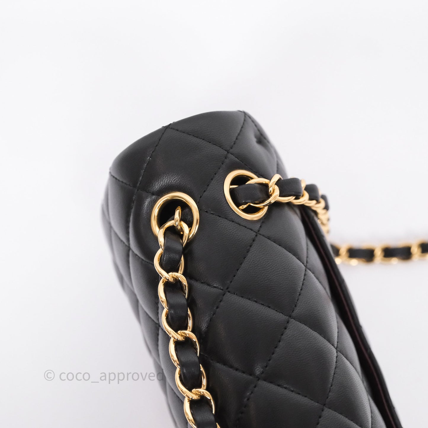 Chanel Small Classic Flap Quilted Black Lambskin Gold Hardware