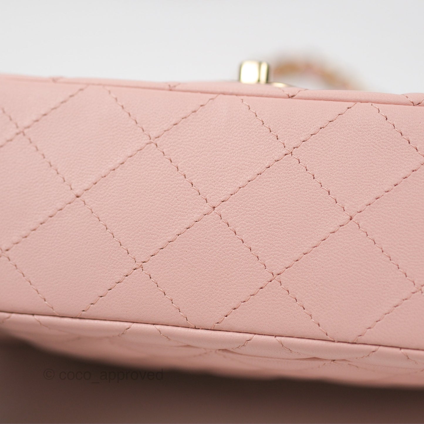 Chanel Quilted Mini Rectangular Flap Baby Pink Lambskin Gold Hardware