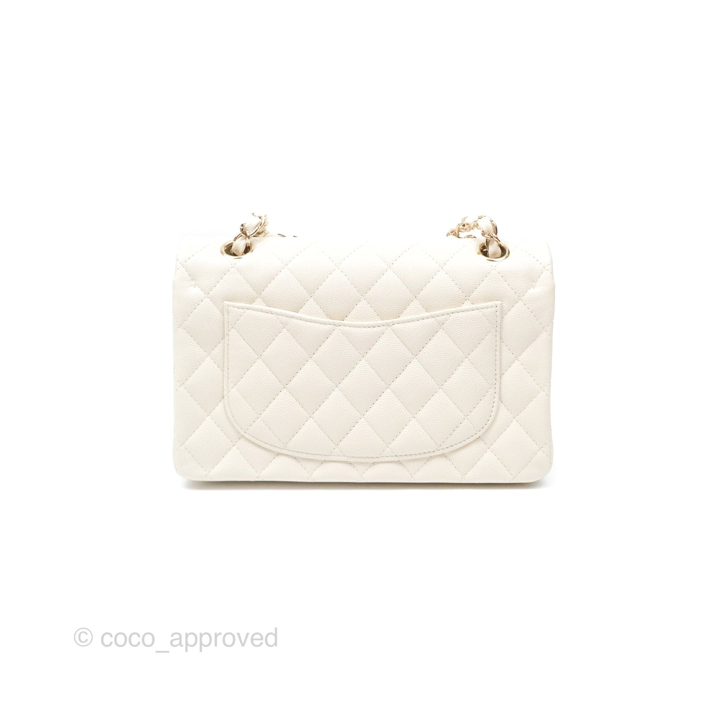 Chanel Small Classic Quilted Flap Light Ivory Caviar Gold Hardware
