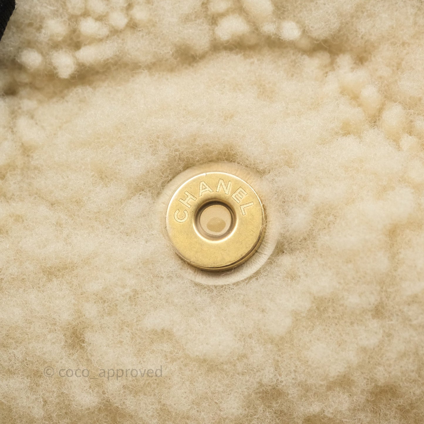 Chanel Small 22 Bag Ecru Shearling Aged Gold Hardware
