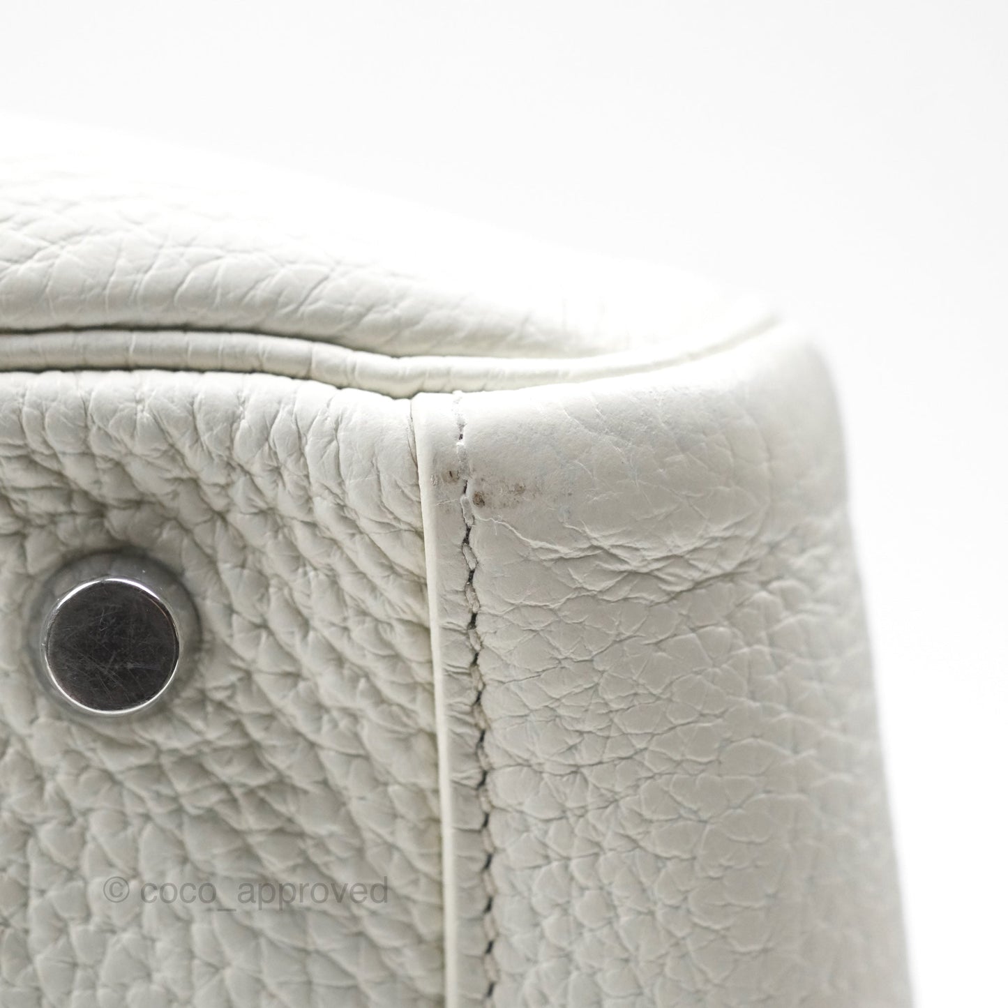 Hermès Lindy 30 White Clemence Palladium Hardware