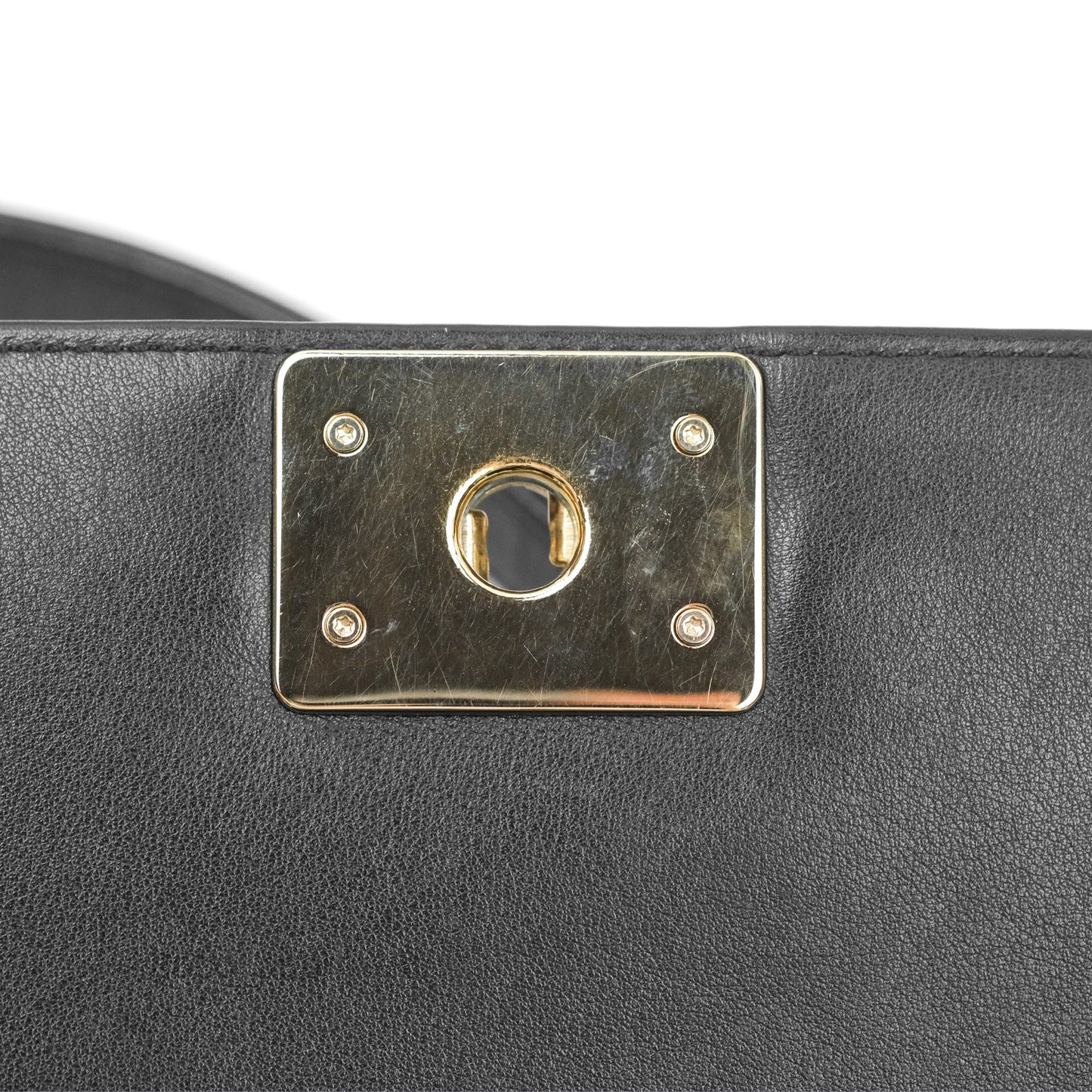 Chanel Chevron Small Boy Black Calfskin Gold Hardware