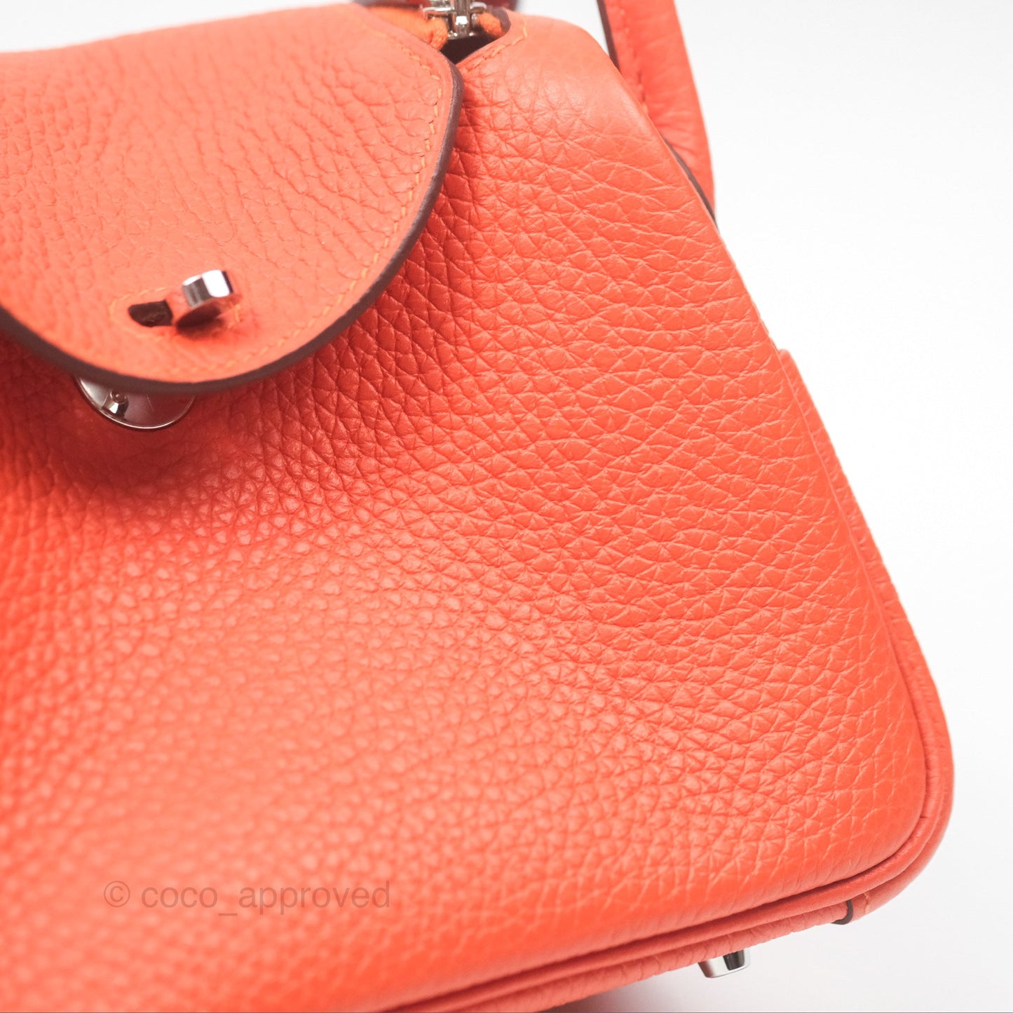 Hermès Mini Lindy 20 Orange Poppy 8V Clemence Palladium Hardware