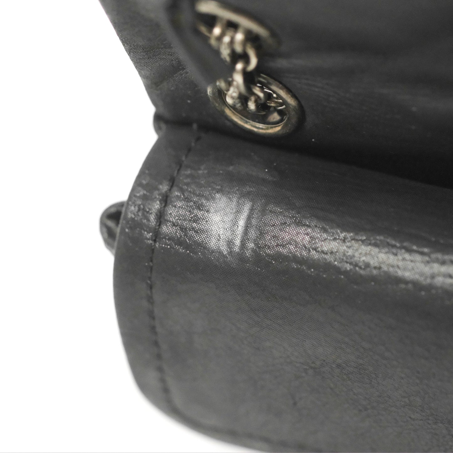 Chanel Mini Reissue 224 Double Flap Black Iridescent Calfskin Ruthenium Hardware