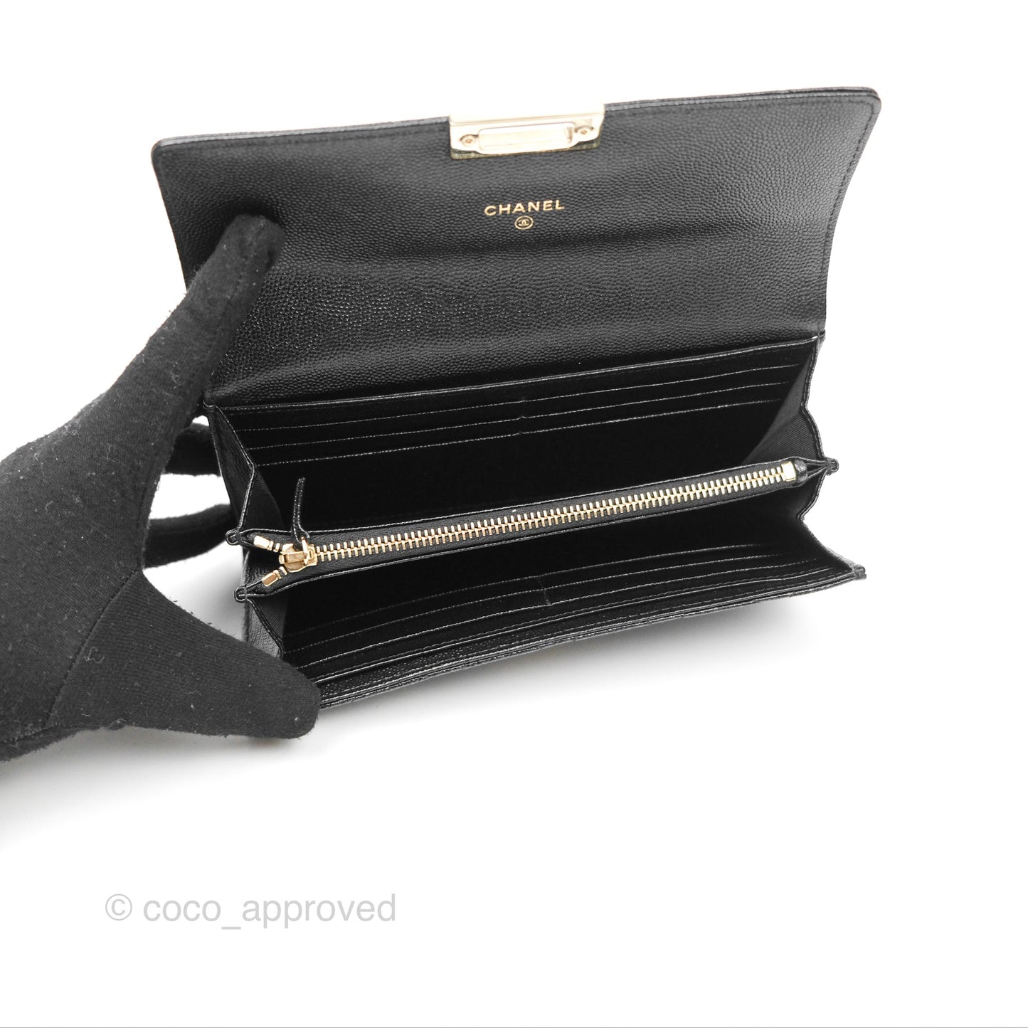 Chanel Golden Class Black Caviar Wallet Gold Hardware