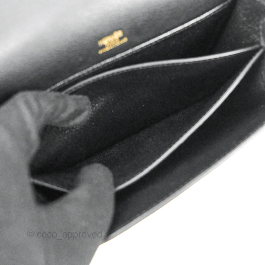 Hermès Roulis Mini 18 Black Clemence Gold Hardware