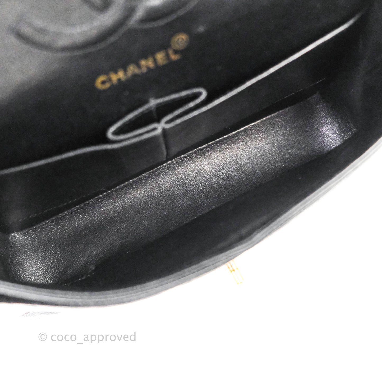 Chanel Vintage Quilted M/L Medium Double Flap Black Caviar 24K Gold Hardware