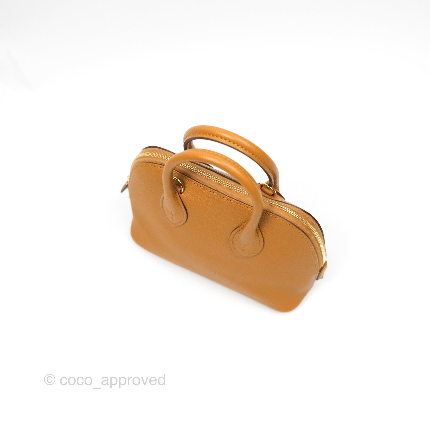 Hermès Bolide Mini 1923 Caramel Chevre Mysore Strap Ficelle/Black Gold Hardware