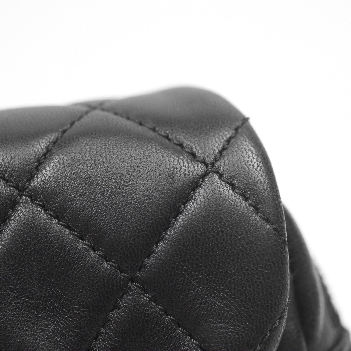 Chanel Mini Quilted Double Pouch Bag Lambskin Sliver Hardware