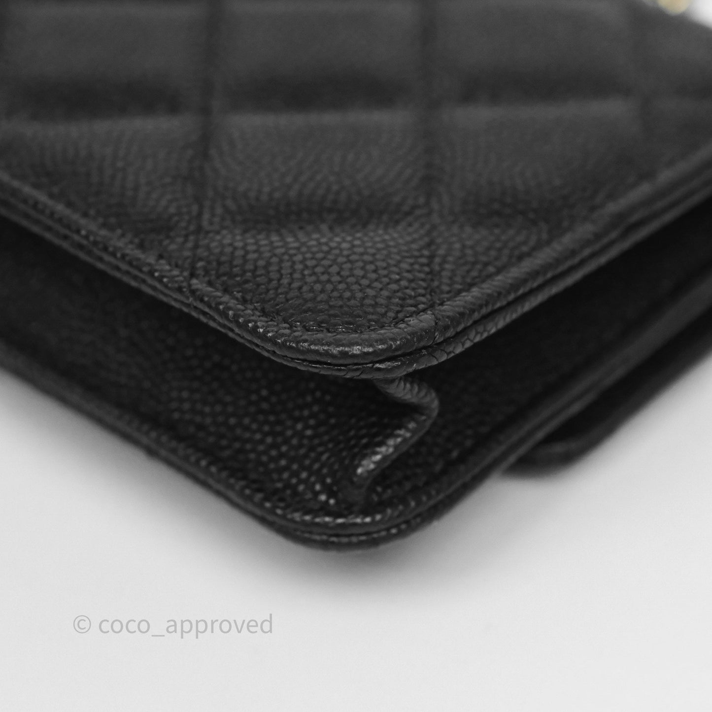 Chanel Mini Wallet With Chain Black Caviar Gold Hardware