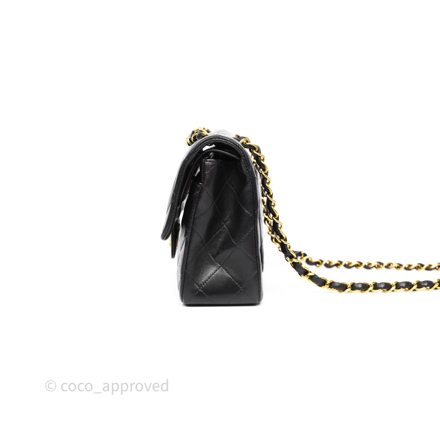 Chanel Vintage Small Classic Flap Black Lambskin 24K Gold Hardware