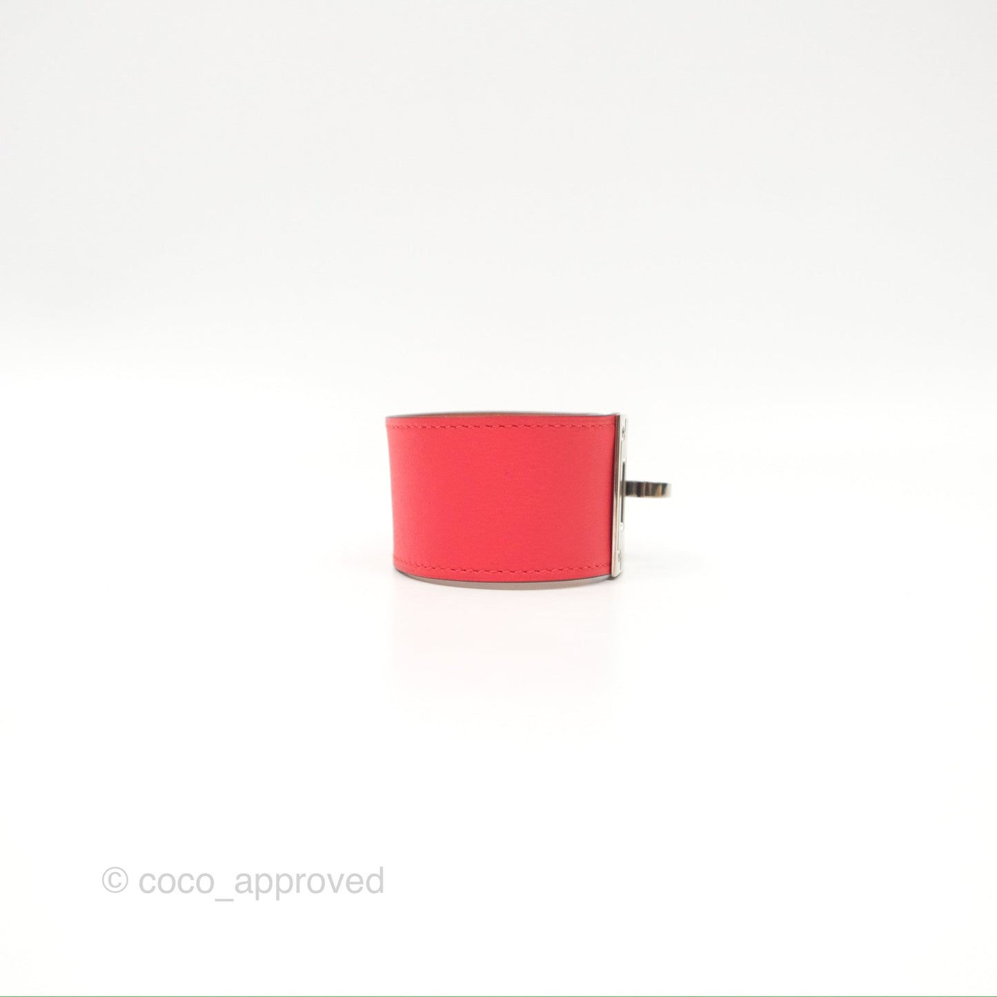 Hermes Kelly Dog Bracelet Red Swift Palladium Hardware