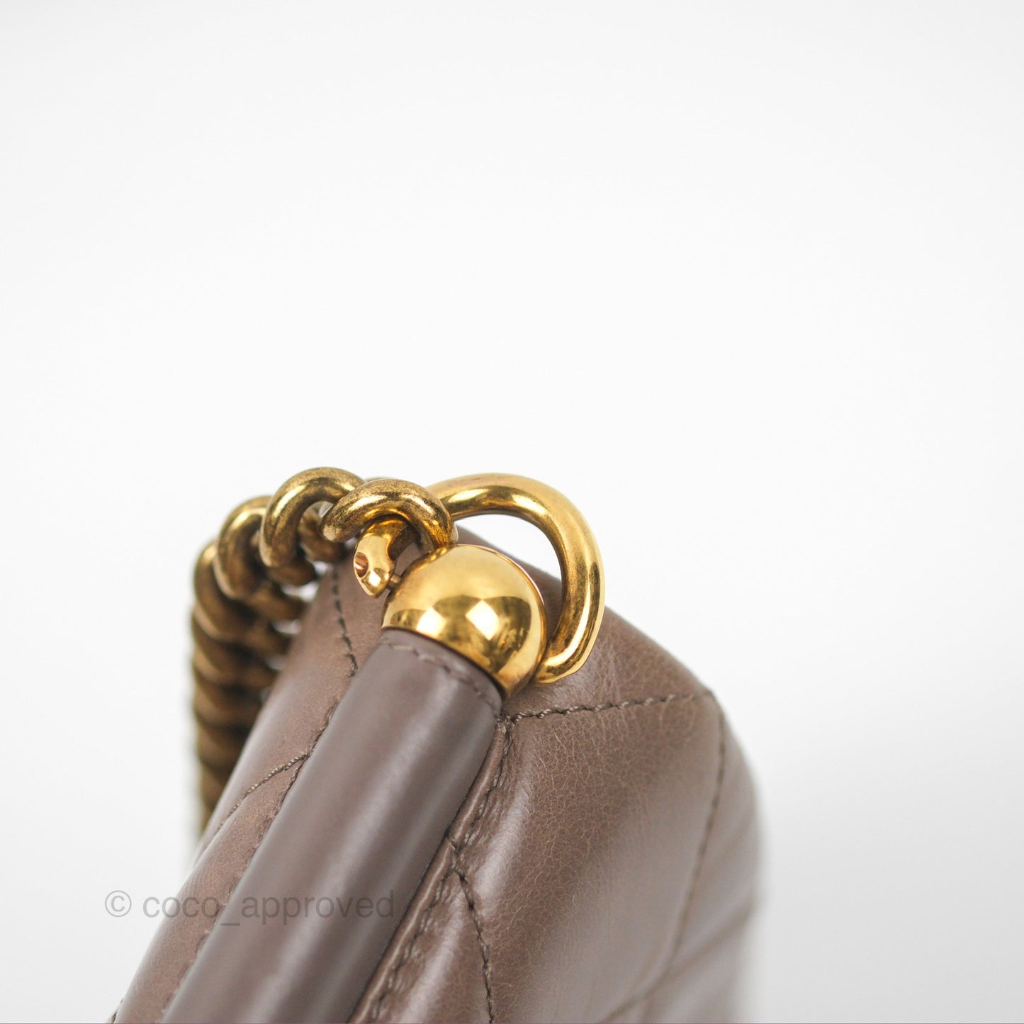 Chanel Gold Bar Single Flap Dark Grey Glazed Calfskin Gold Hardware