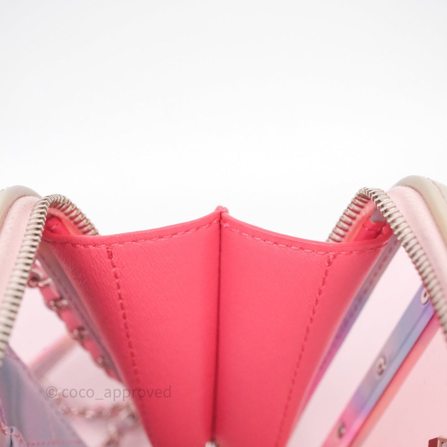 Chanel Filigree Pink Vanity Case PVC Silver Hardware