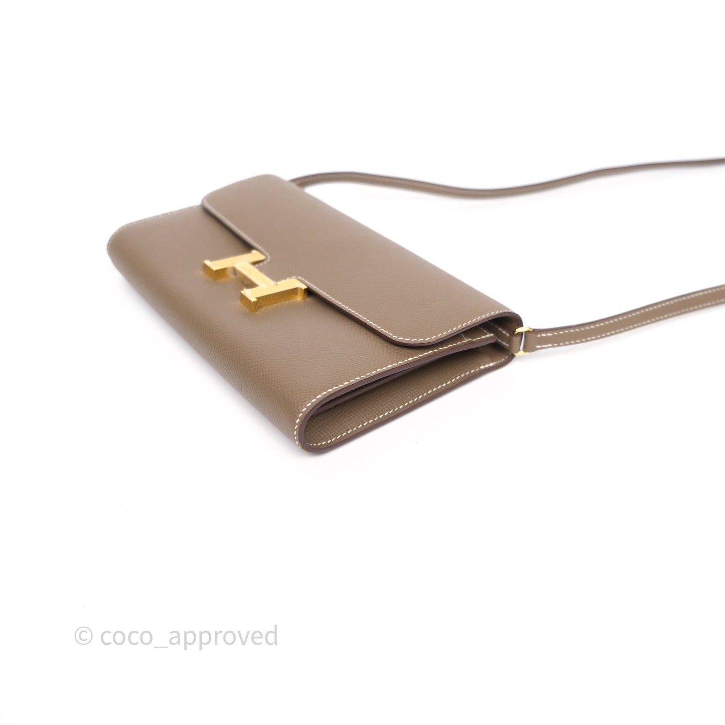 Hermès Constance To Go Wallet Etoupe 18 Epsom Gold Hardware