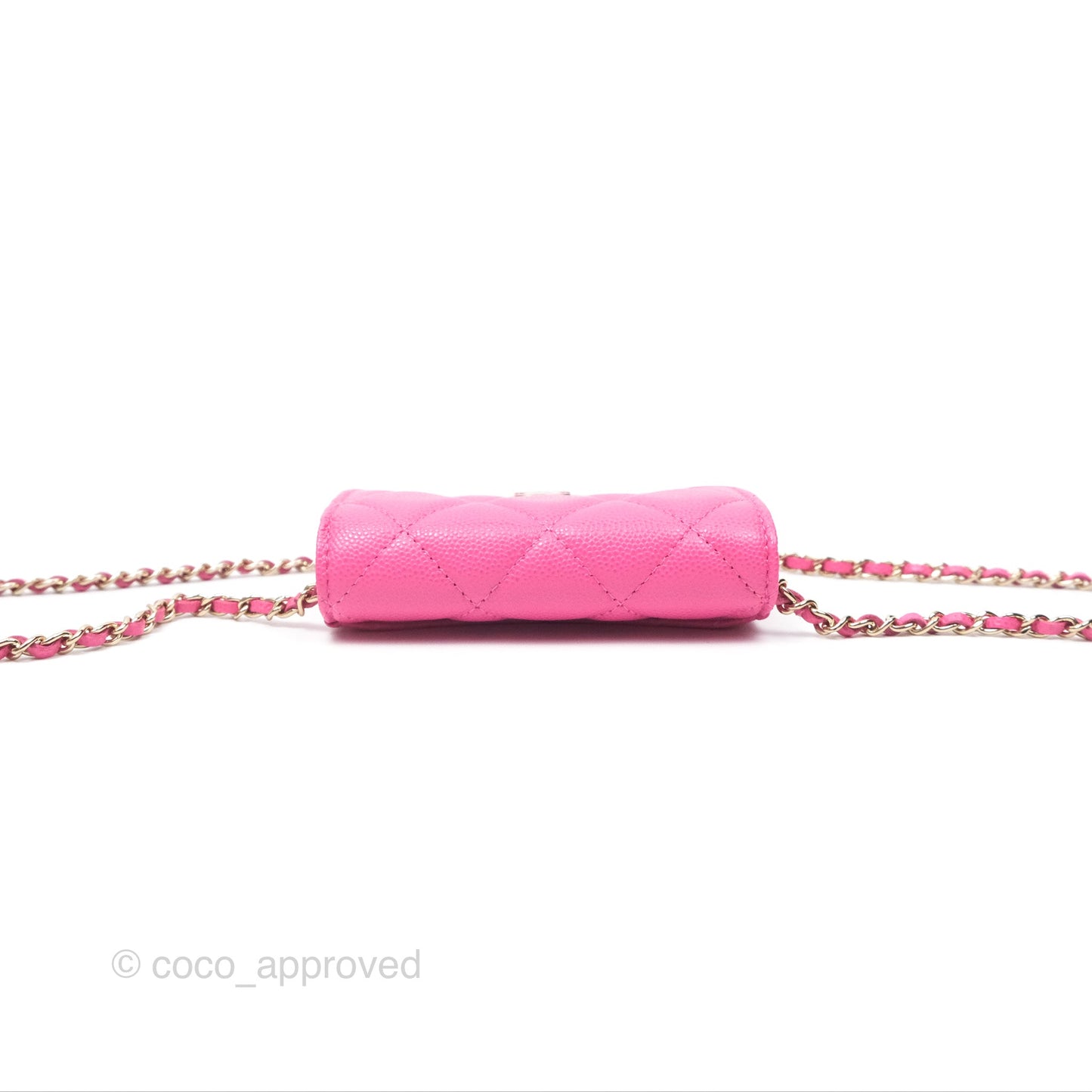 Chanel Mini Wallet With Chain Pink Caviar Gold Hardware