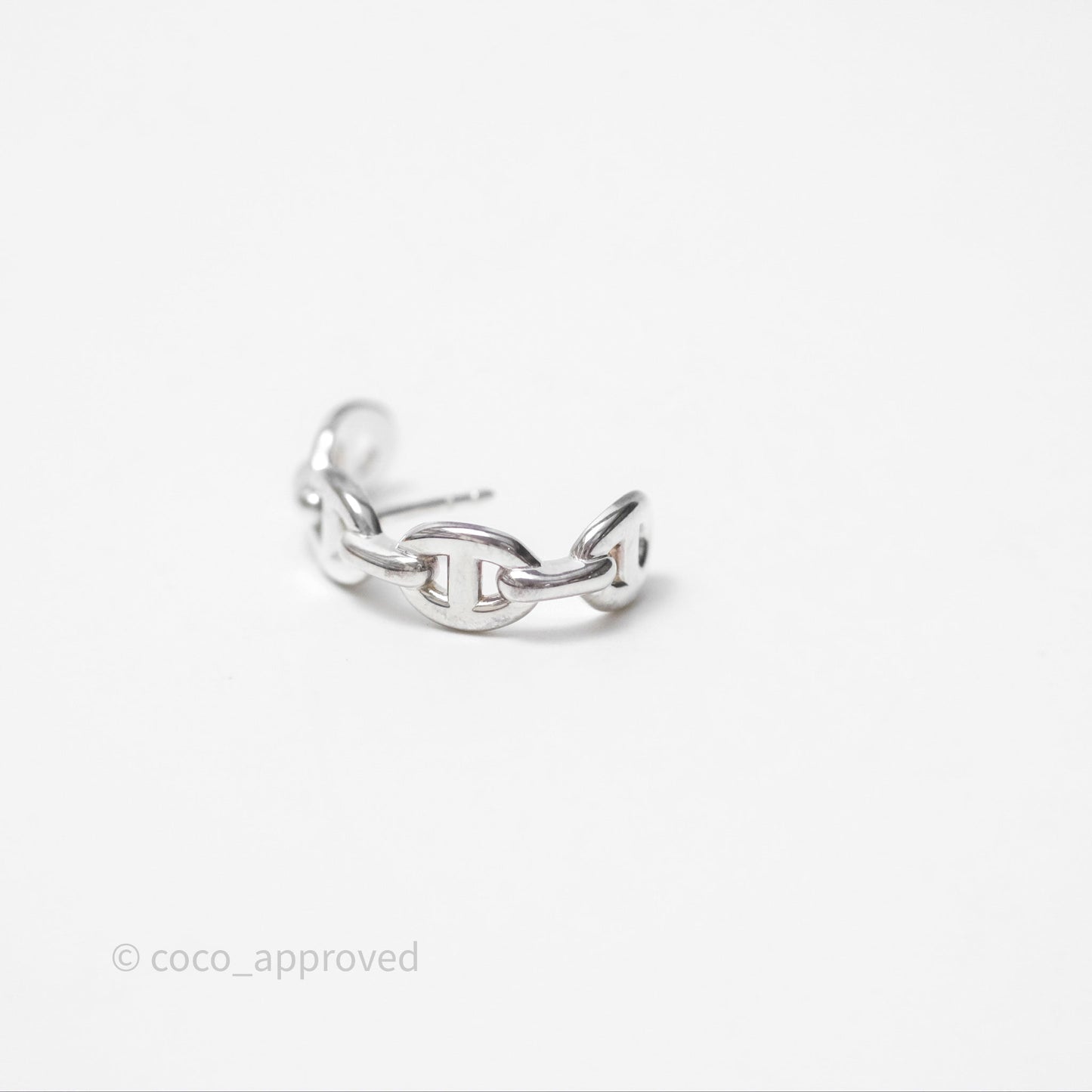 Hermès Chaine d'Ancre Enchainee Single Ear Climber Earrings Silver 925