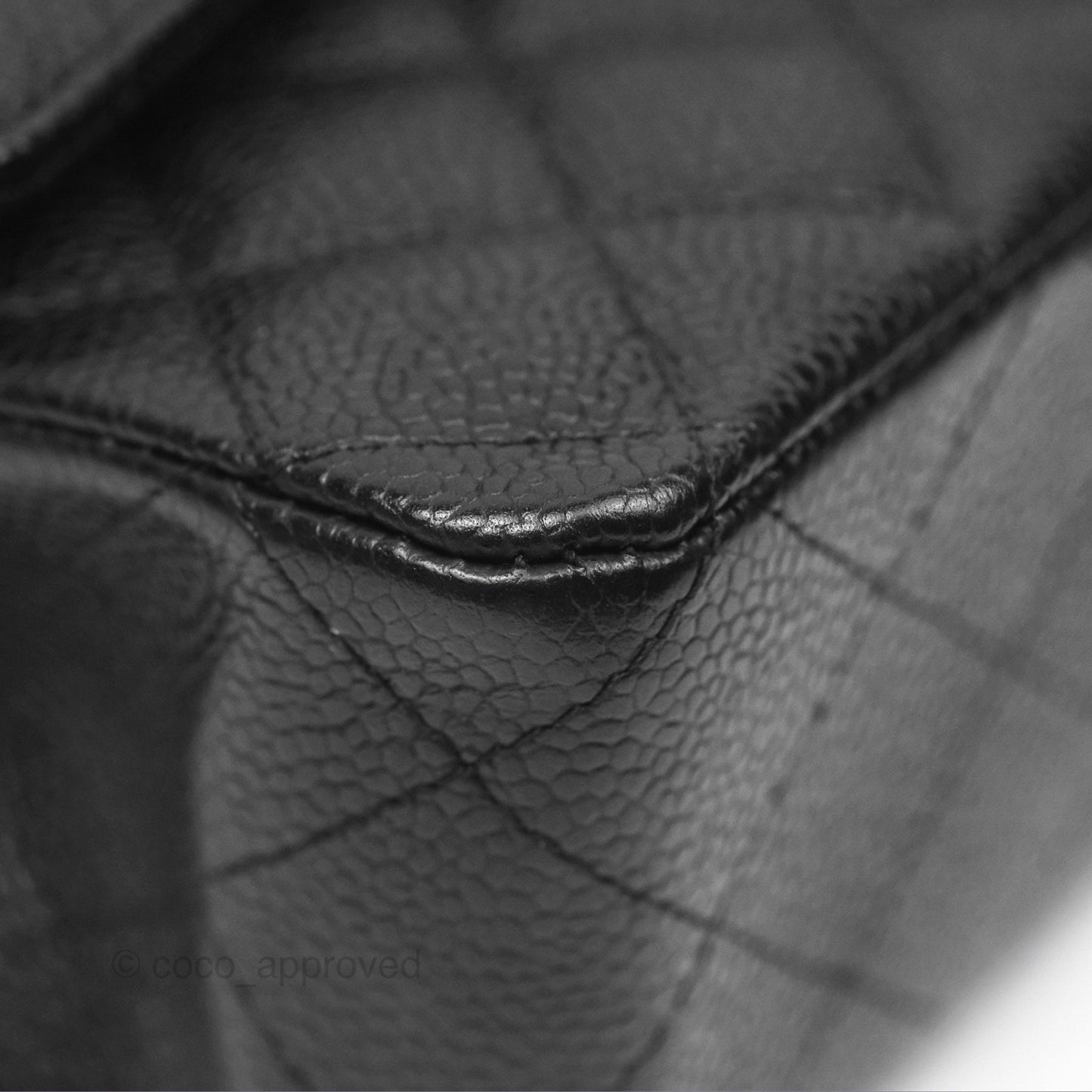 Chanel Classic M/L Medium Flap Quilted Black Caviar Silver Hardware